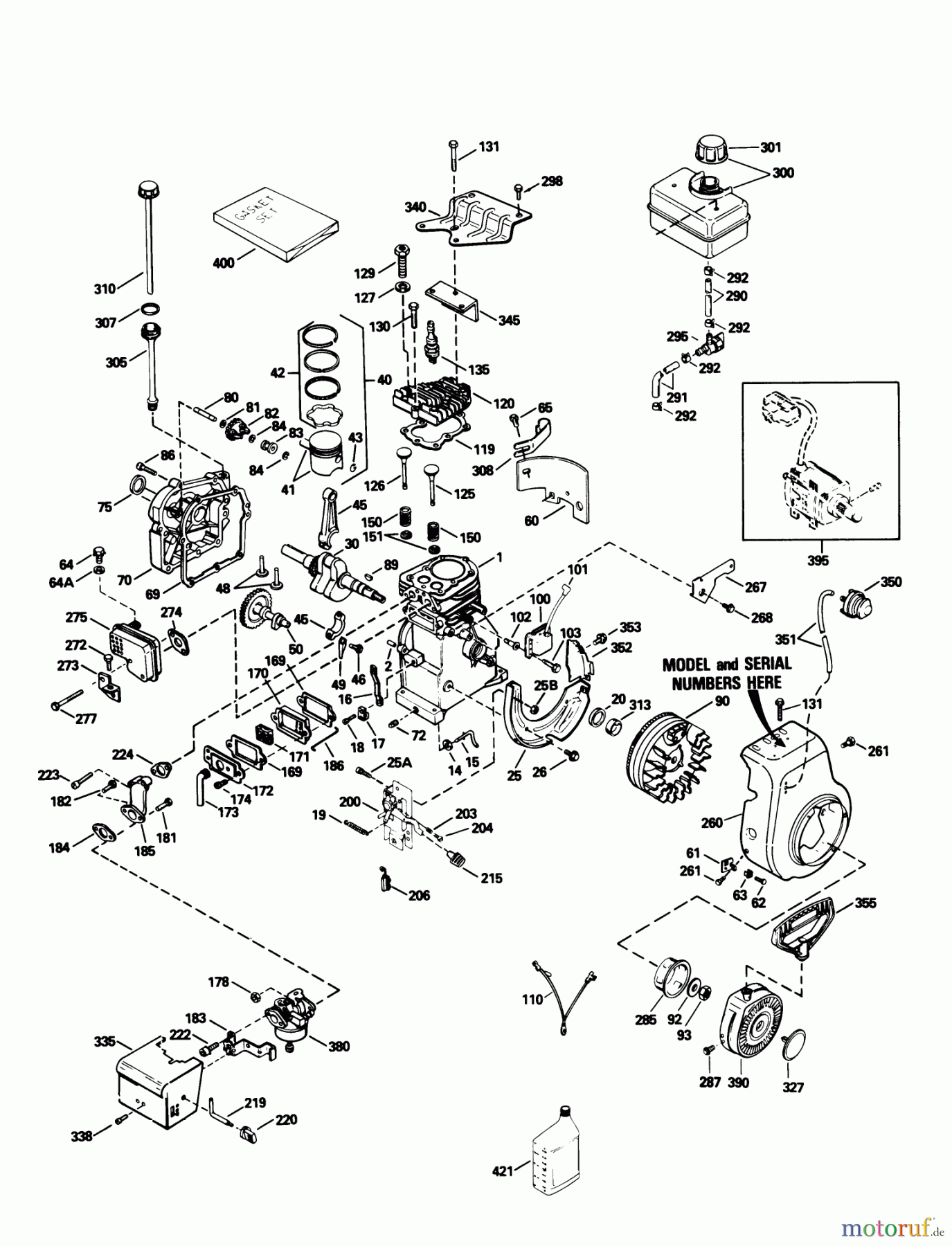  Toro Neu Snow Blowers/Snow Throwers Seite 1 38052 (521) - Toro 521 Snowthrower, 1993 (39000001-39999999) ENGINE TECUMSEH MODEL HSSK50-67259L