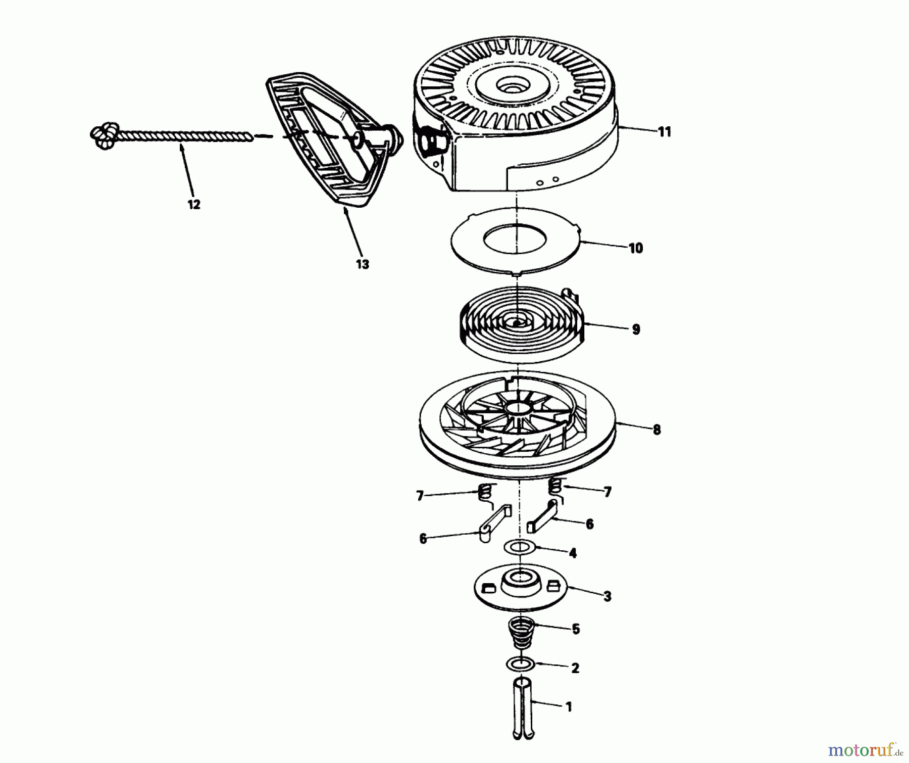 Toro Neu Snow Blowers/Snow Throwers Seite 1 38054 (521) - Toro 521 Snowthrower, 1994 (4900001-4999999) REWIND STARTER NO. 590646