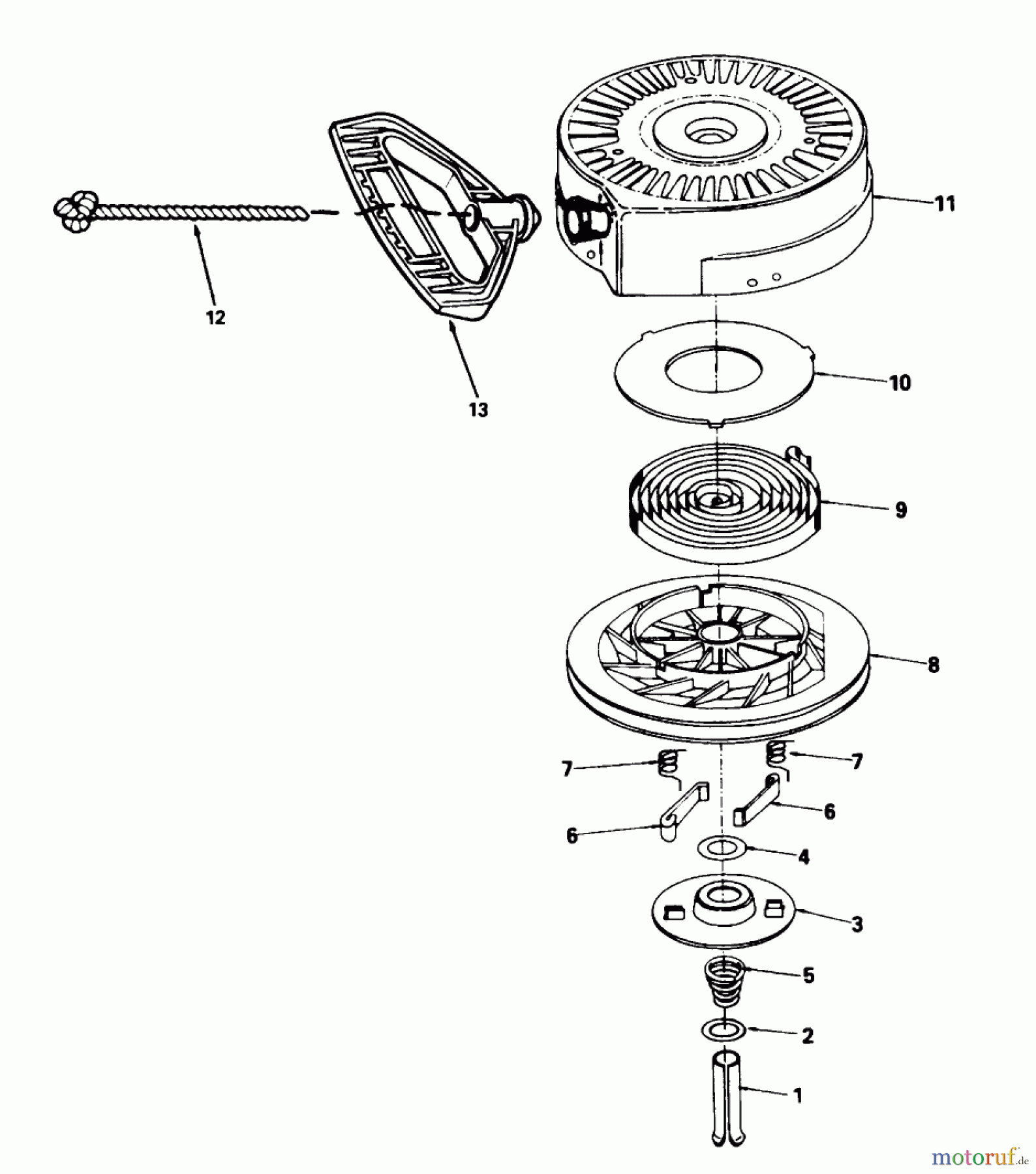 Toro Neu Snow Blowers/Snow Throwers Seite 1 38052 (521) - Toro 521 Snowthrower, 1995 (59000001-59999999) REWIND STARTER NO. 590646