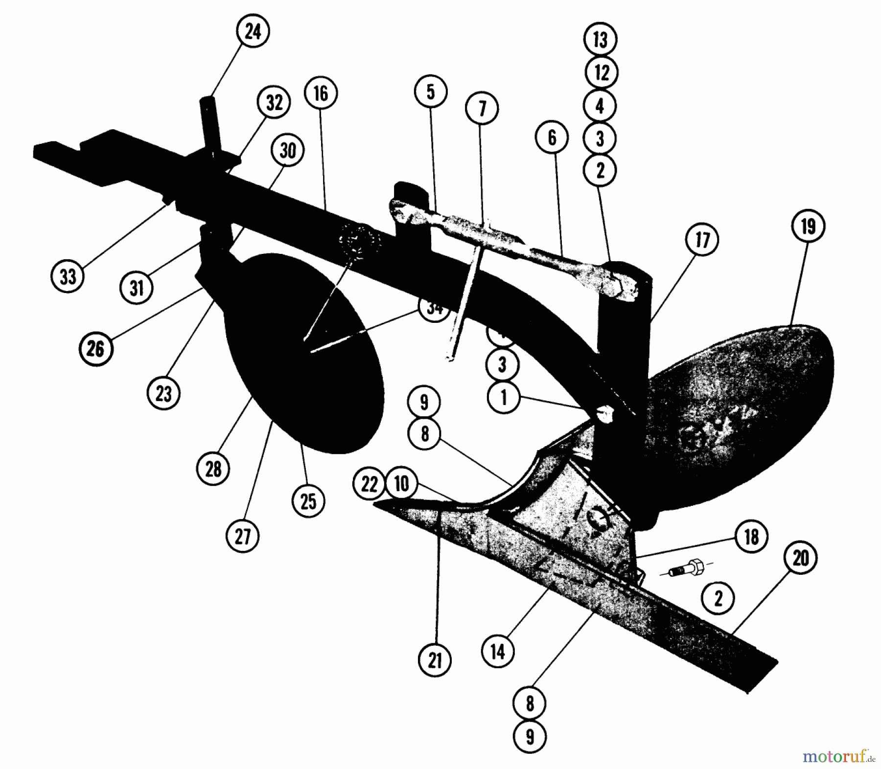  Toro Neu Utility Carts UW-643 - Toro Utility Wagon, 1963 PARTS LIST FOR PP-87 PLOW