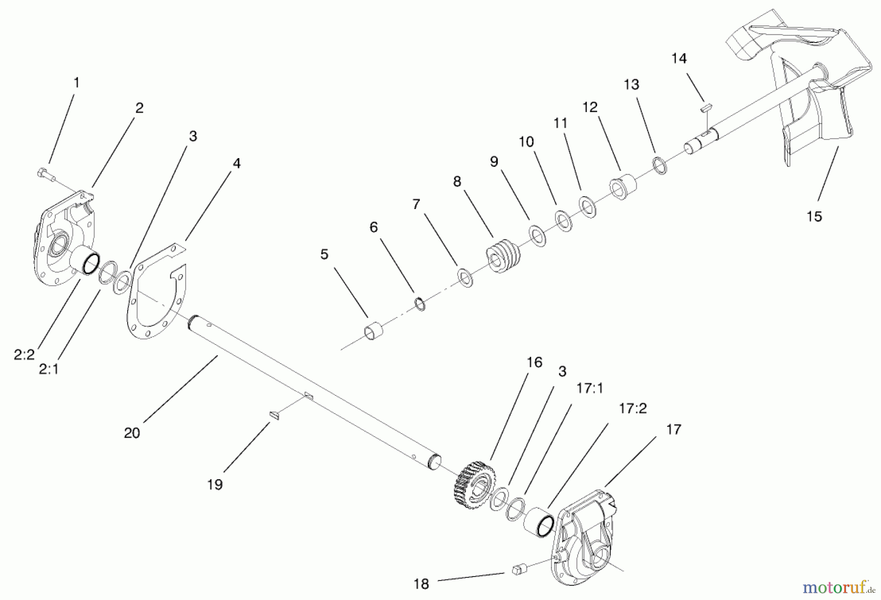  Toro Neu Snow Blowers/Snow Throwers Seite 1 38063 (622) - Toro 622 Snowthrower, 2000 (000000001-000999999) 22 INCH GEAR CASE ASSEMBLY NO. 37-6962