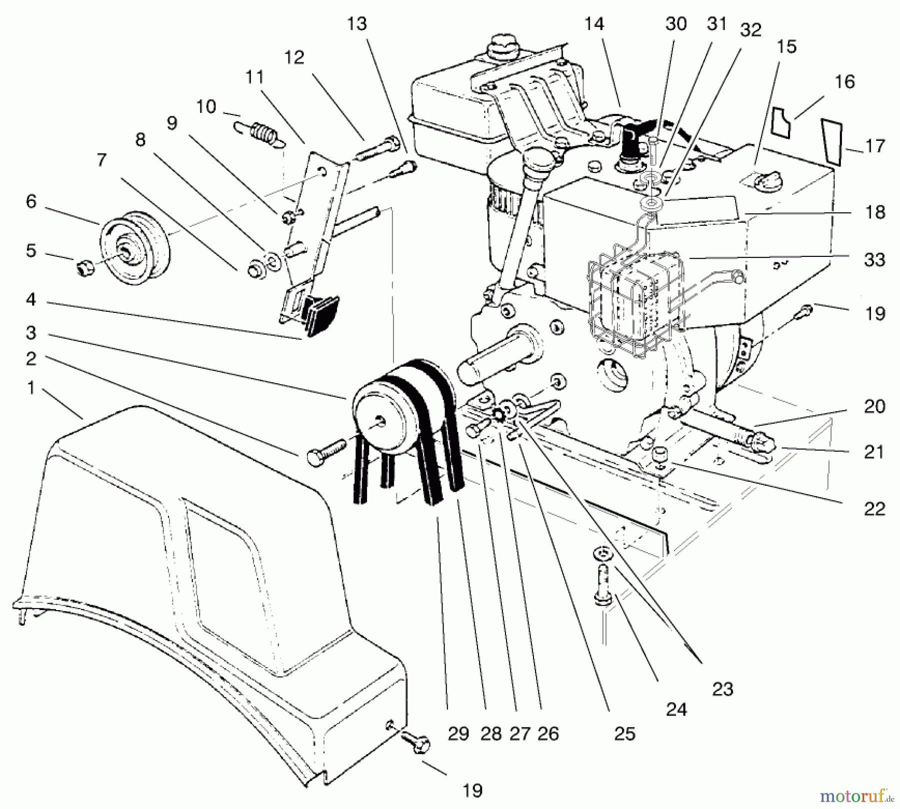 Toro Neu Snow Blowers/Snow Throwers Seite 1 38072 (724) - Toro 724 Snowthrower, 1998 (8900001-8999999) ENGINE ASSEMBLY