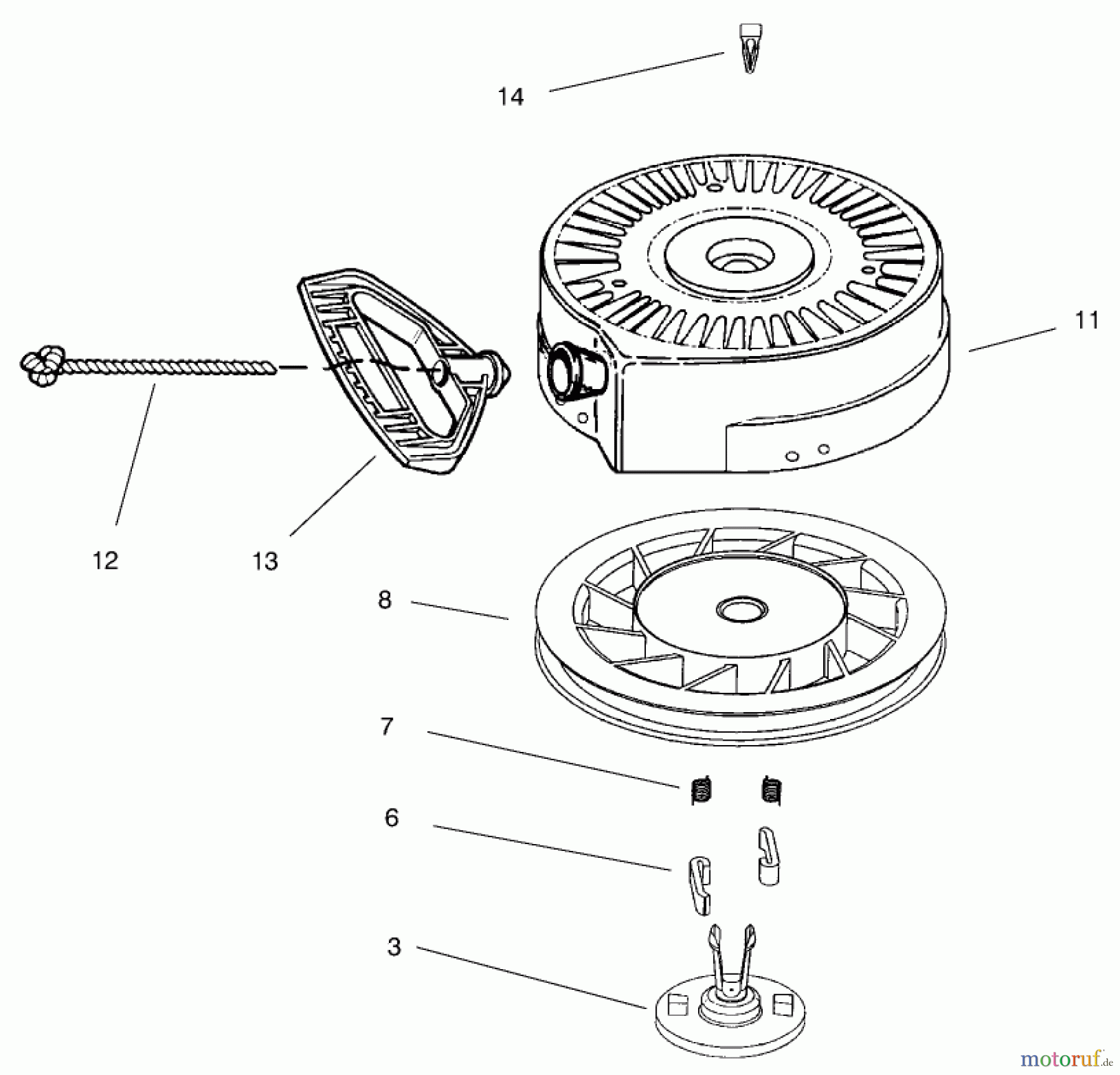  Toro Neu Snow Blowers/Snow Throwers Seite 1 38072 (724) - Toro 724 Snowthrower, 2000 (200000001-200999999) RECOIL STARTER NO. 38-7590 (OPTIONAL)