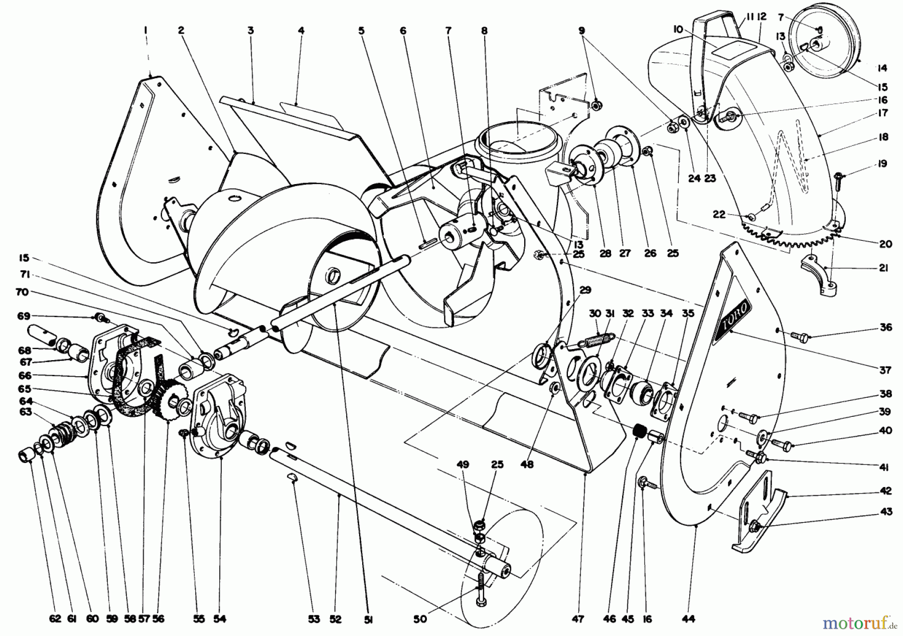 Toro Neu Snow Blowers/Snow Throwers Seite 1 38080 (824) - Toro 824 Snowthrower, 1985 (5000001-5999999) AUGER ASSEMBLY