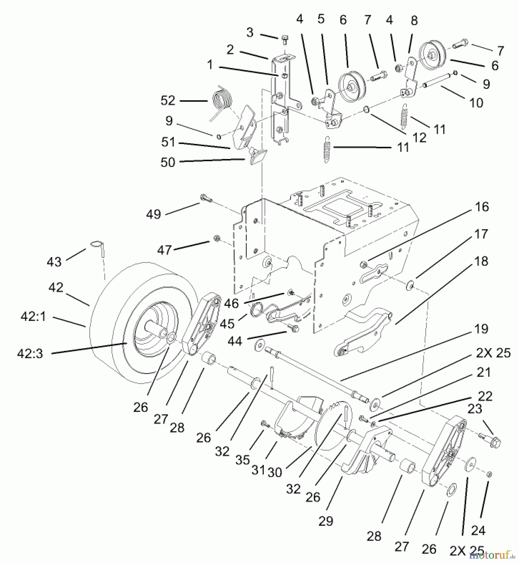 Toro Neu Snow Blowers/Snow Throwers Seite 1 38087 (1332) - Toro 1332 Power Shift Snowthrower, 2004 (240000001-240999999) LOWER TRACTION ASSEMBLY