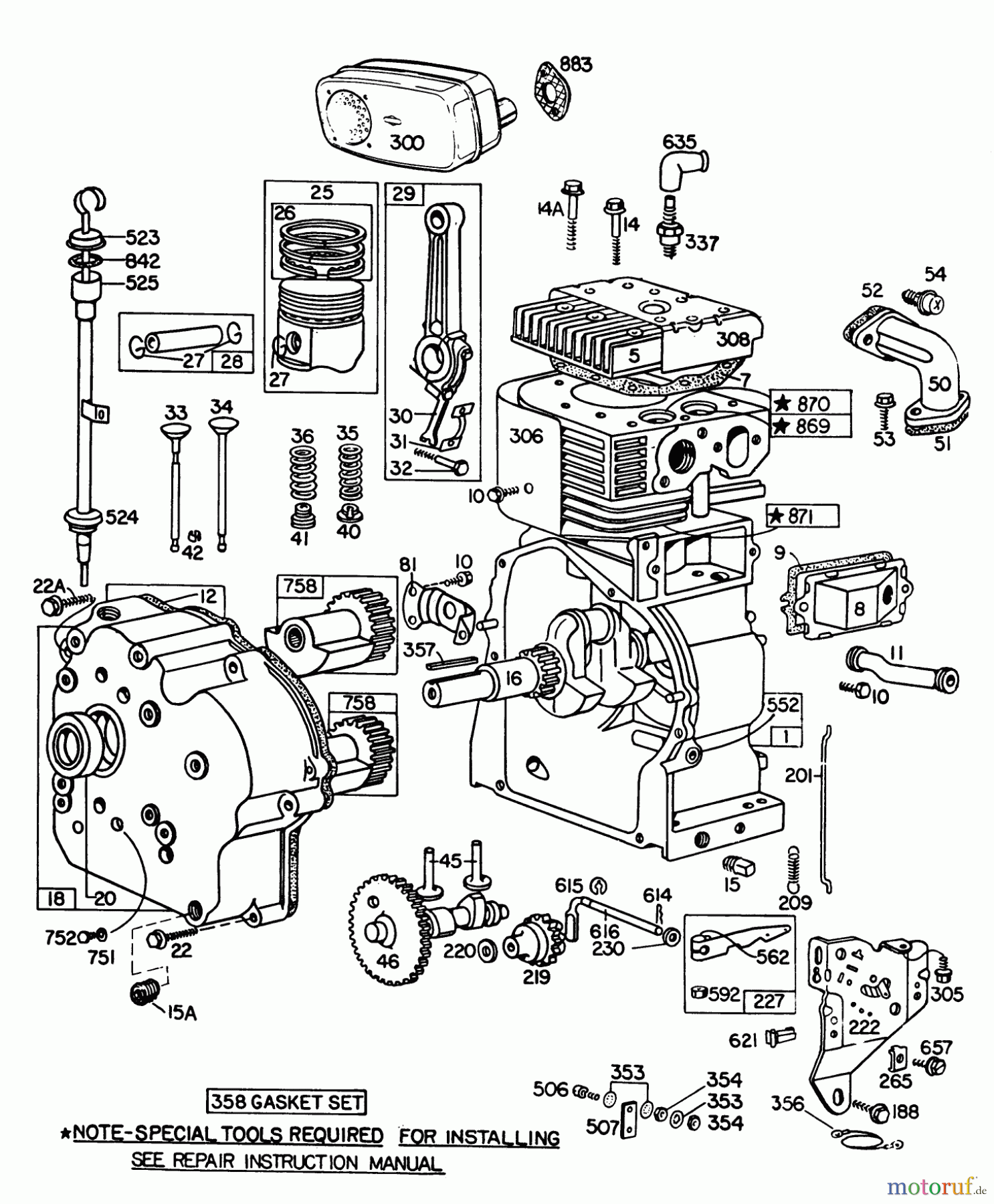 Toro Neu Snow Blowers/Snow Throwers Seite 1 38155 (826) - Toro 826 Snowthrower, 1981 (1000001-1999999) ENGINE MODEL NO. 252416 TYPE 0190-01 (MODEL 38095) #1