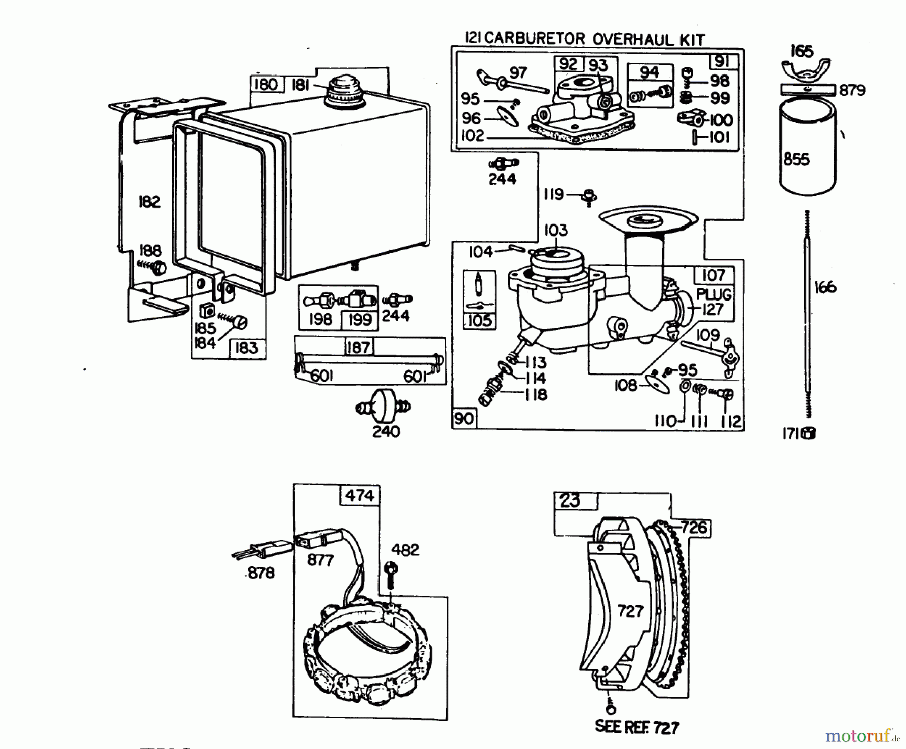 Toro Neu Snow Blowers/Snow Throwers Seite 1 38095 (1132) - Toro 1132 Snowthrower, 1981 (1000001-1999999) ENGINE MODEL NO. 252416 TYPE 0190-01 (MODEL 38095) #3