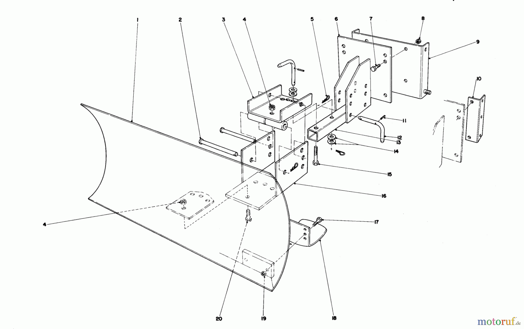  Toro Neu Snow Blowers/Snow Throwers Seite 1 38095 (1132) - Toro 1132 Snowthrower, 1985 (5000001-5999999) GRADER BLADE ASSEMBLY (MODEL NO. 59099) (OPTIONAL)