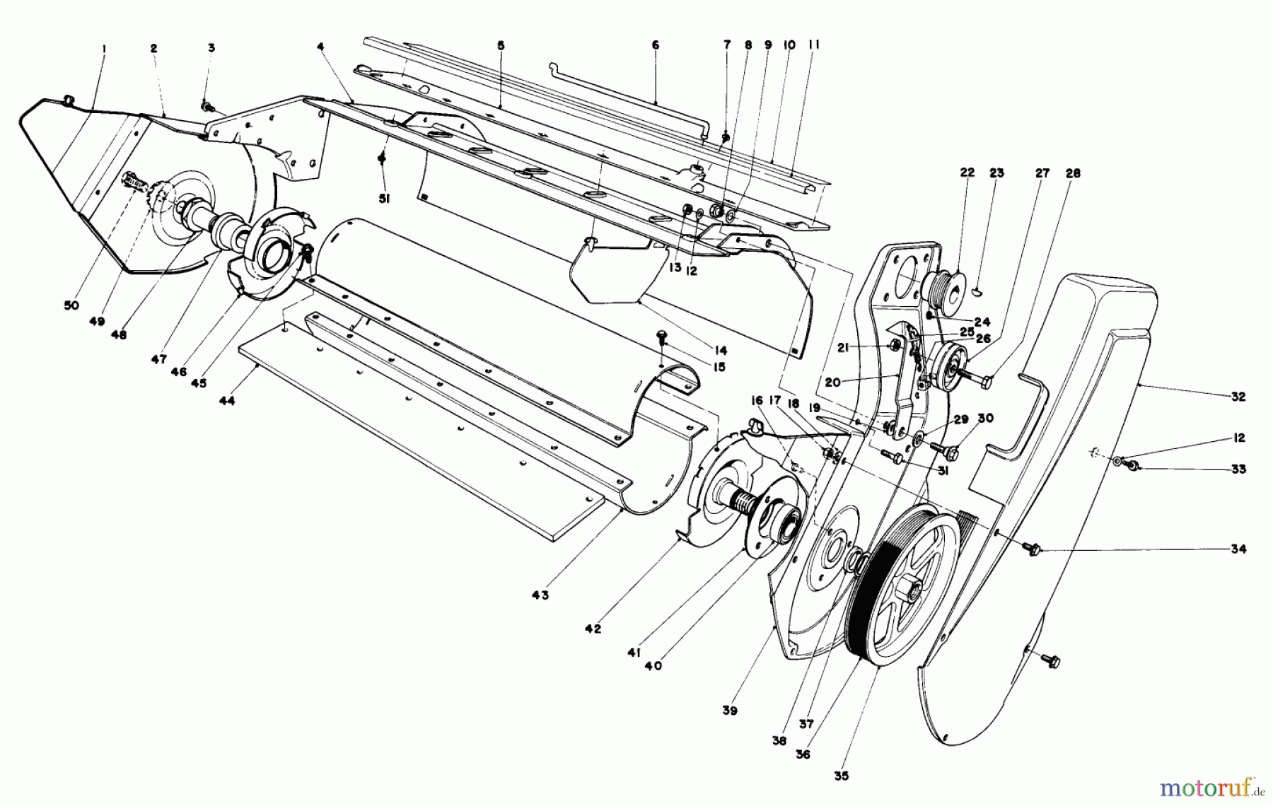  Toro Neu Snow Blowers/Snow Throwers Seite 1 38120 (S-200) - Toro S-200 Snowthrower, 1980 (0500000-0999999) LOWER MAIN FRAME ASSEMBLY (MODEL 38120 & 38130)