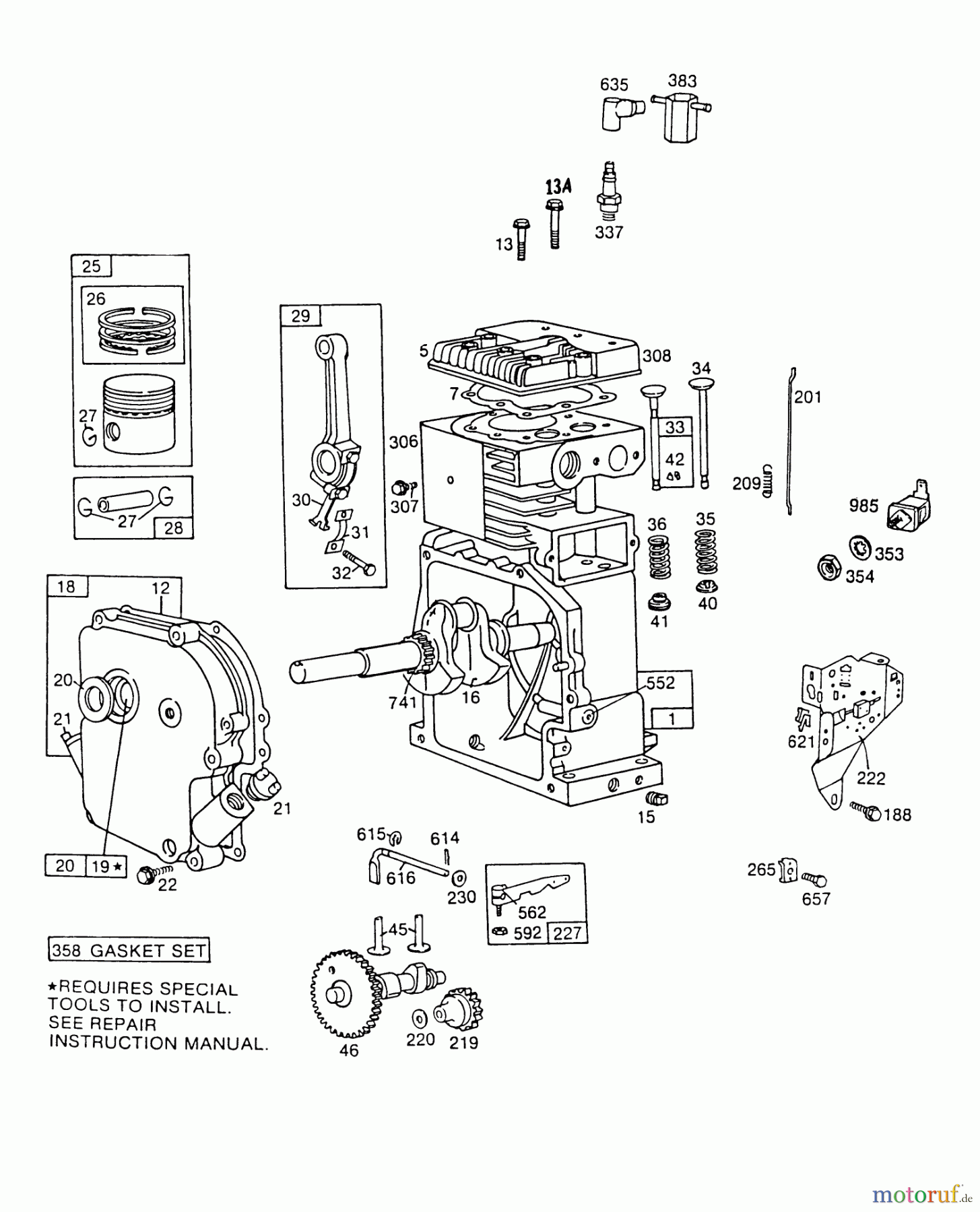  Toro Neu Snow Blowers/Snow Throwers Seite 1 38150 (826) - Toro 826 Snowthrower, 1987 (7000001-7999999) ENGINE BRIGGS & STRATTON MODEL NO. 190406-3054-01 #1