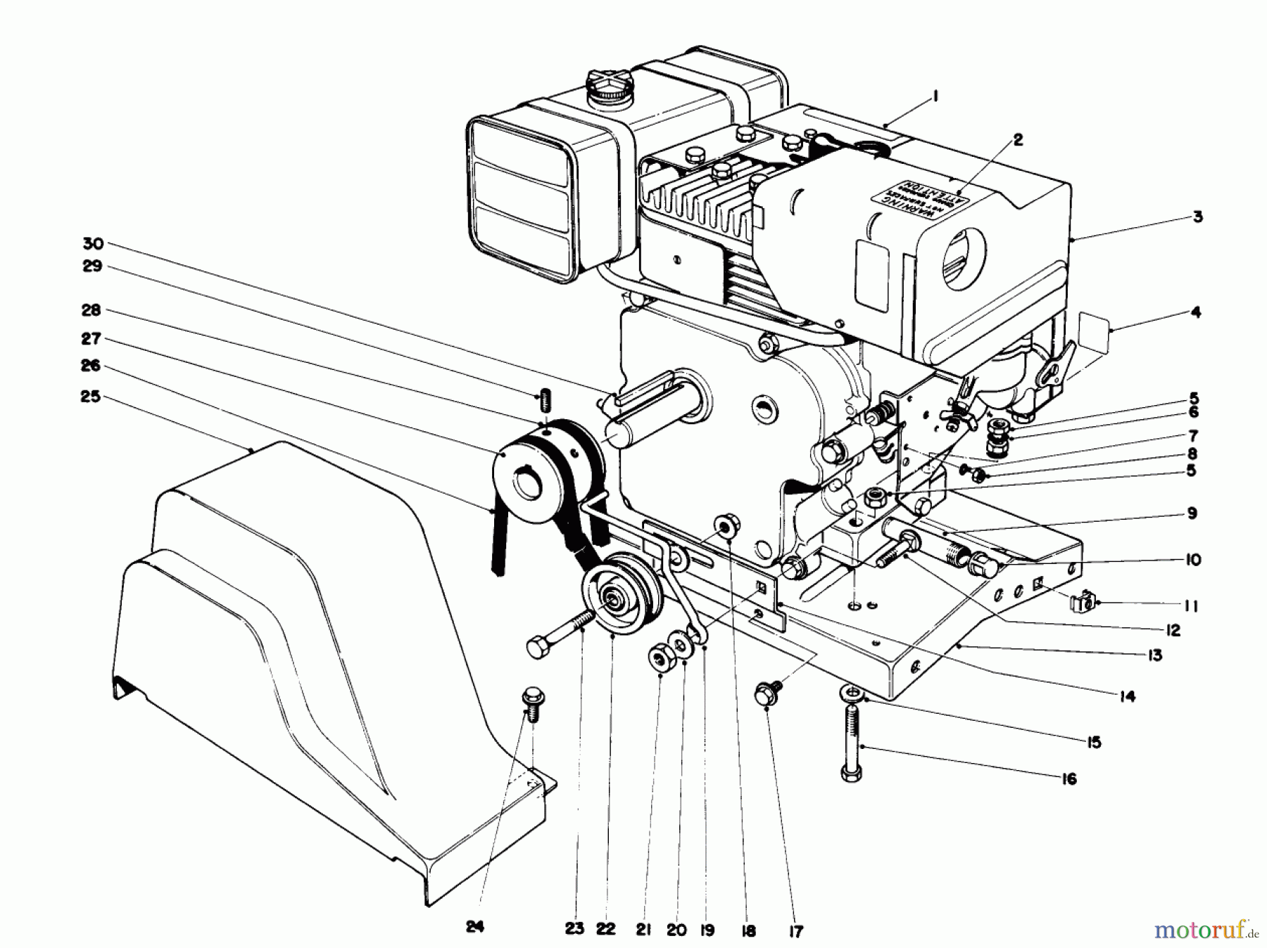  Toro Neu Snow Blowers/Snow Throwers Seite 1 38160 (1132) - Toro 1132 Snowthrower, 1980 (0000001-0999999) ENGINE ASSEMBLY (MODEL 38150)