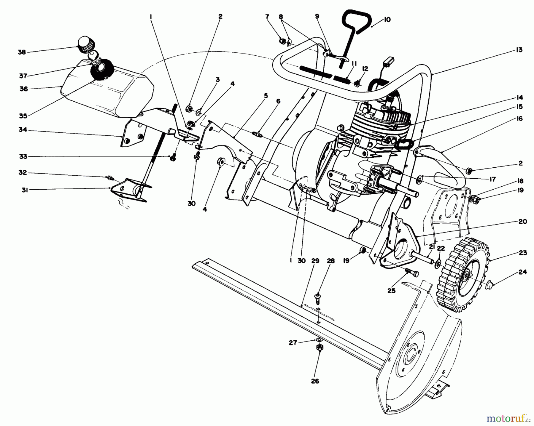 Toro Neu Snow Blowers/Snow Throwers Seite 1 38165 (S-620) - Toro S-620 Snowthrower, 1990 (0000001-0999999) ENGINE ASSEMBLY