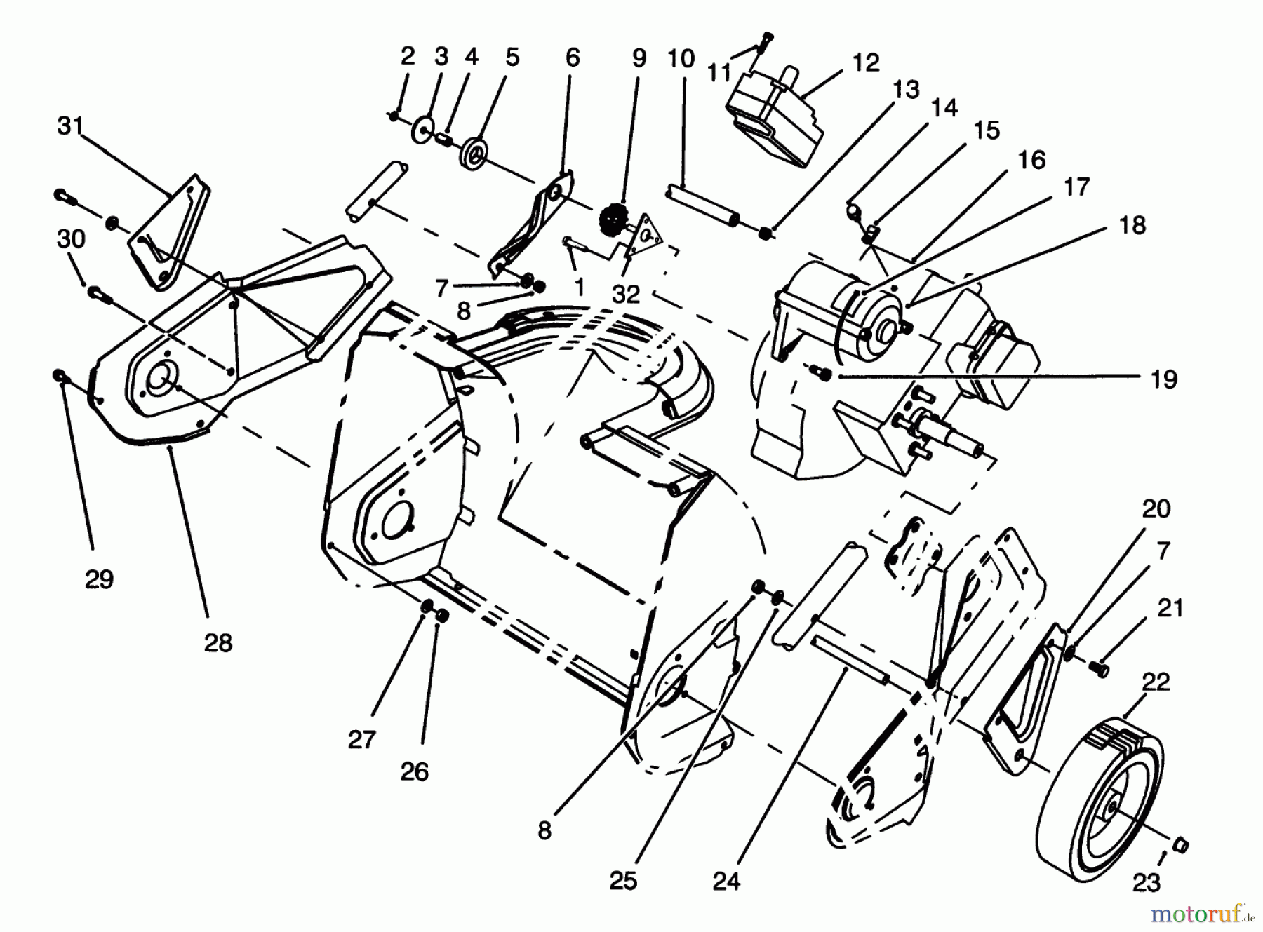 Toro Neu Snow Blowers/Snow Throwers Seite 1 38170 - Toro CCR Powerlite Snowthrower, 1996 (6900001-6999999) ENGINE & WHEEL ASSEMBLY