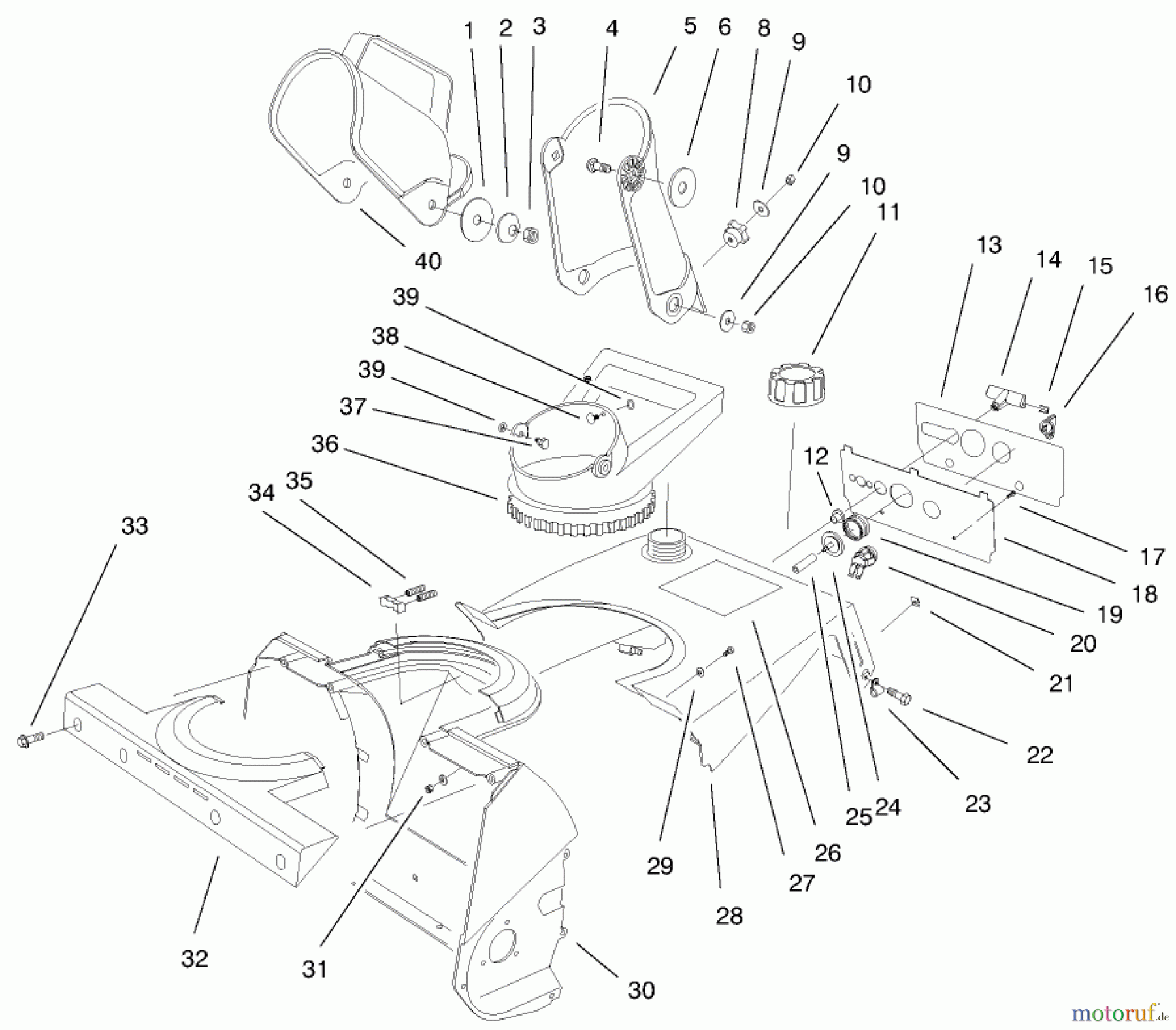 Toro Neu Snow Blowers/Snow Throwers Seite 1 38177 - Toro CCR Powerlite Snowthrower, 1999 (99000001-99999999) CHUTE ASSEMBLY