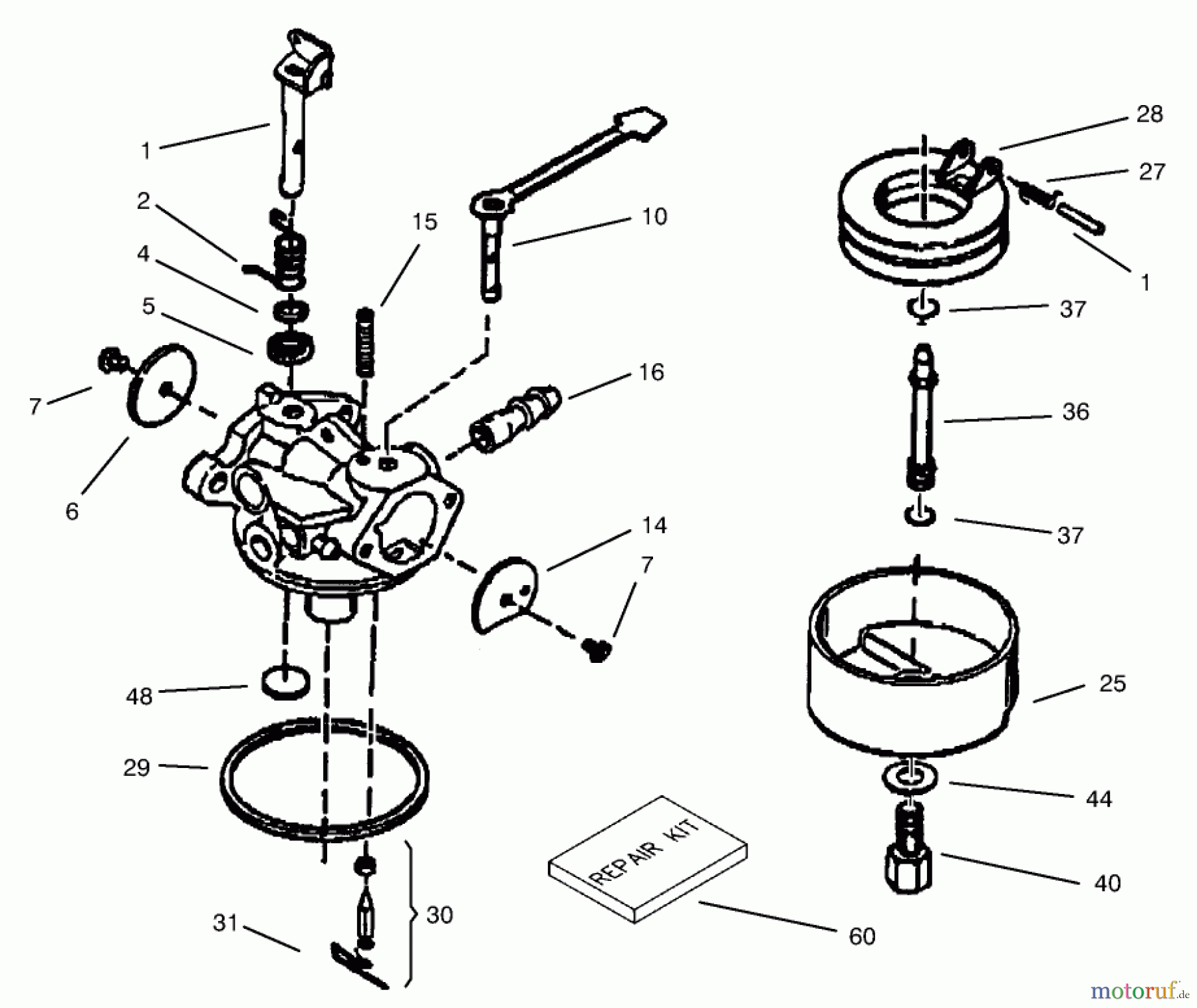 Toro Neu Snow Blowers/Snow Throwers Seite 1 38173 - Toro CCR Powerlite Snowthrower, 2003 (230000001-230999999) CARBURETOR ASSEMBLY NO. 640086 TECUMSEH MODEL NO. HSK635 TYPE 1723A
