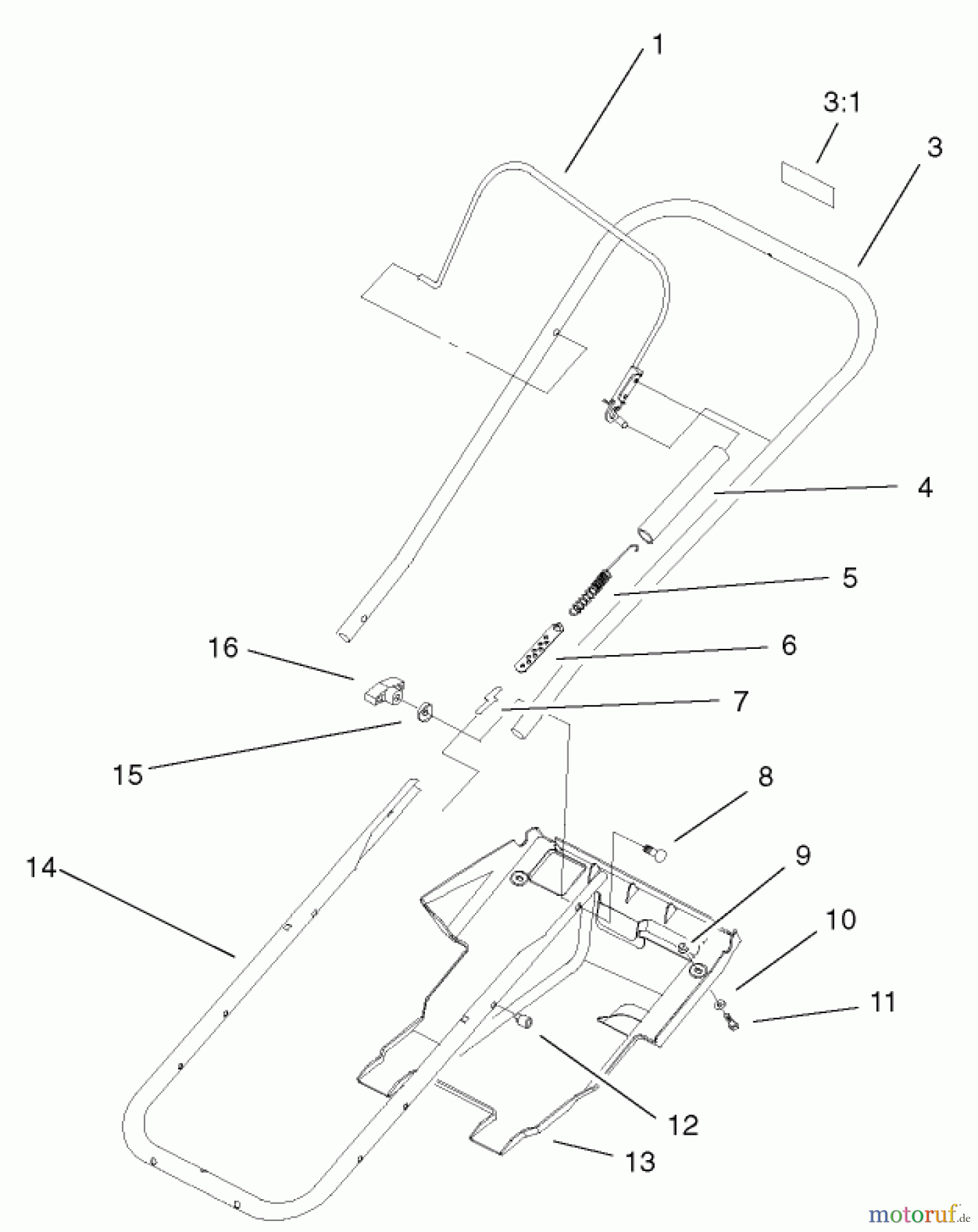  Toro Neu Snow Blowers/Snow Throwers Seite 1 38183 - Toro CCR Powerlite Snowthrower, 2002 (220000001-220999999) HANDLE AND LOWER SHROUD ASSEMBLY