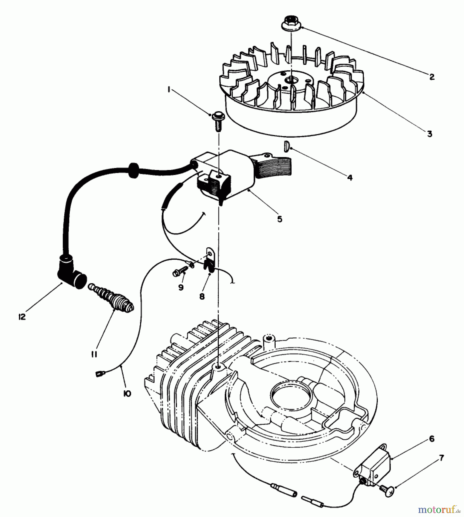  Toro Neu Snow Blowers/Snow Throwers Seite 1 38180 - Toro CCR 2000 Snowthrower, 1988 (8000001-8999999) FLYWHEEL & MAGNETO ASSEMBLY