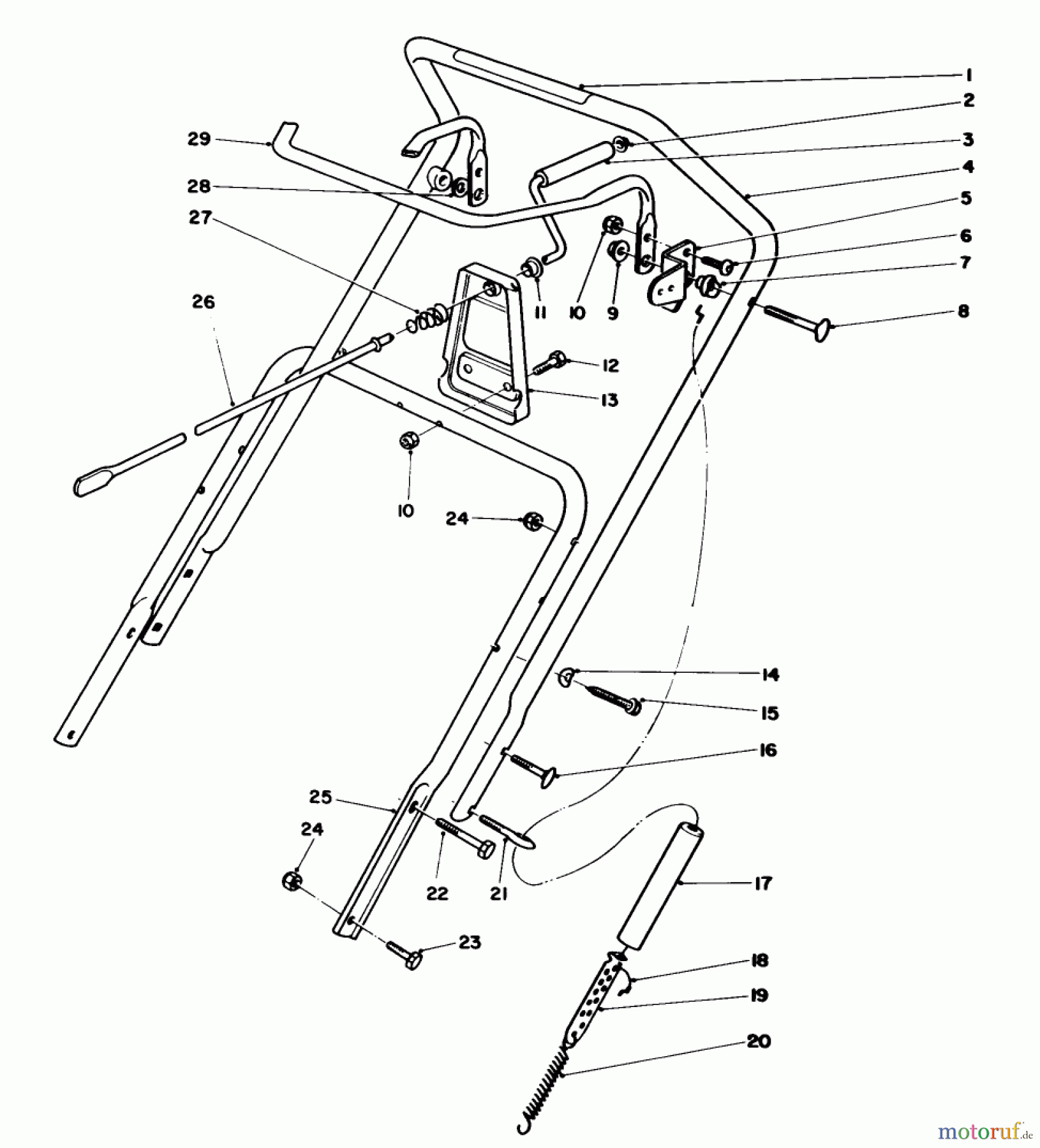  Toro Neu Snow Blowers/Snow Throwers Seite 1 38180 - Toro CCR 2000 Snowthrower, 1990 (0008195-0999999) HANDLE ASSEMBLY