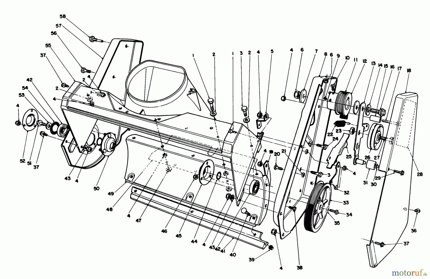  Toro Neu Snow Blowers/Snow Throwers Seite 1 38180 - Toro CCR 2000 Snowthrower, 1990 (0008195-0999999) HOUSING ASSEMBLY