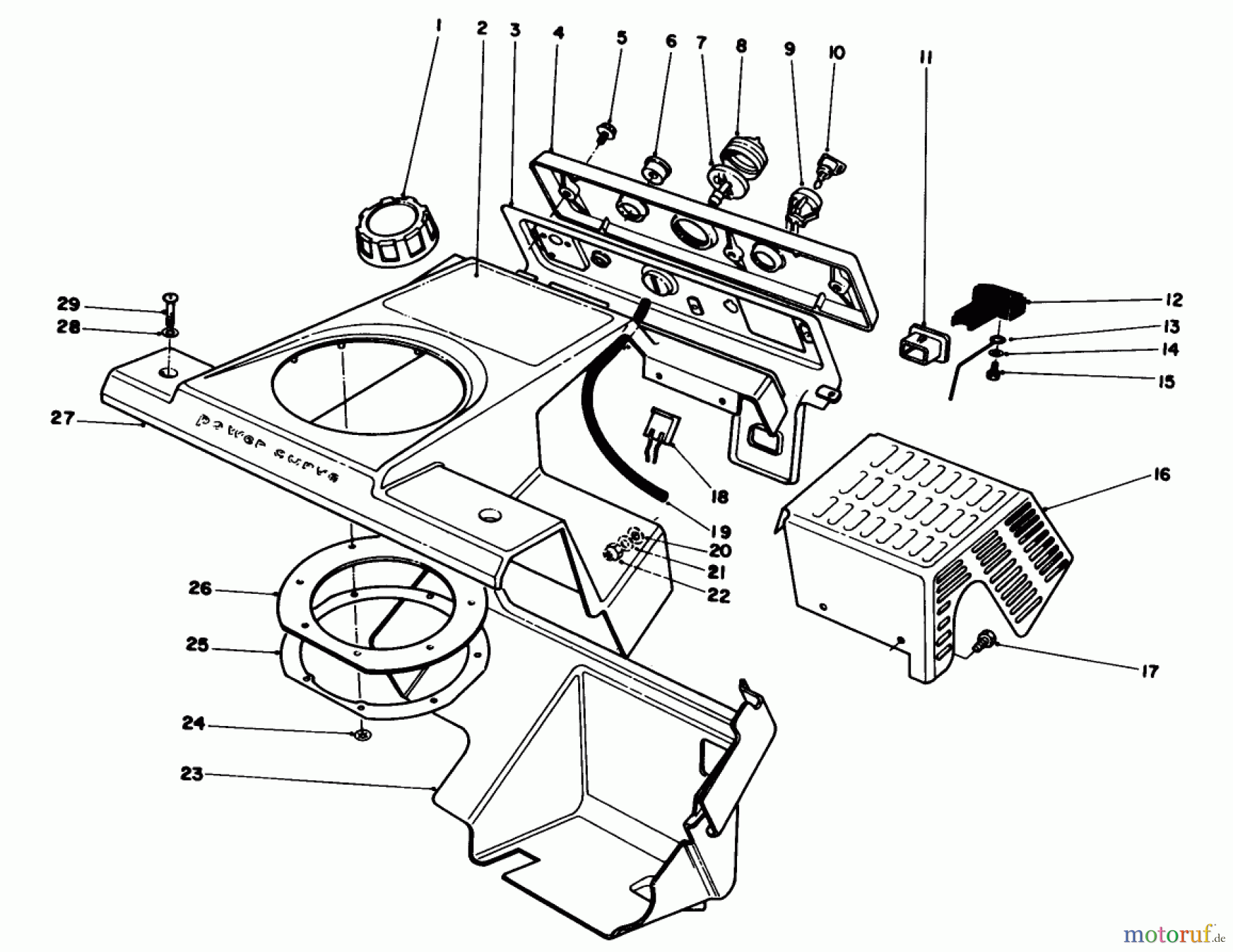  Toro Neu Snow Blowers/Snow Throwers Seite 1 38181 - Toro CCR 2000 Snowthrower, 1991 (1000001-1999999) CONTROL PANEL & SHROUDING ASSEMBLY