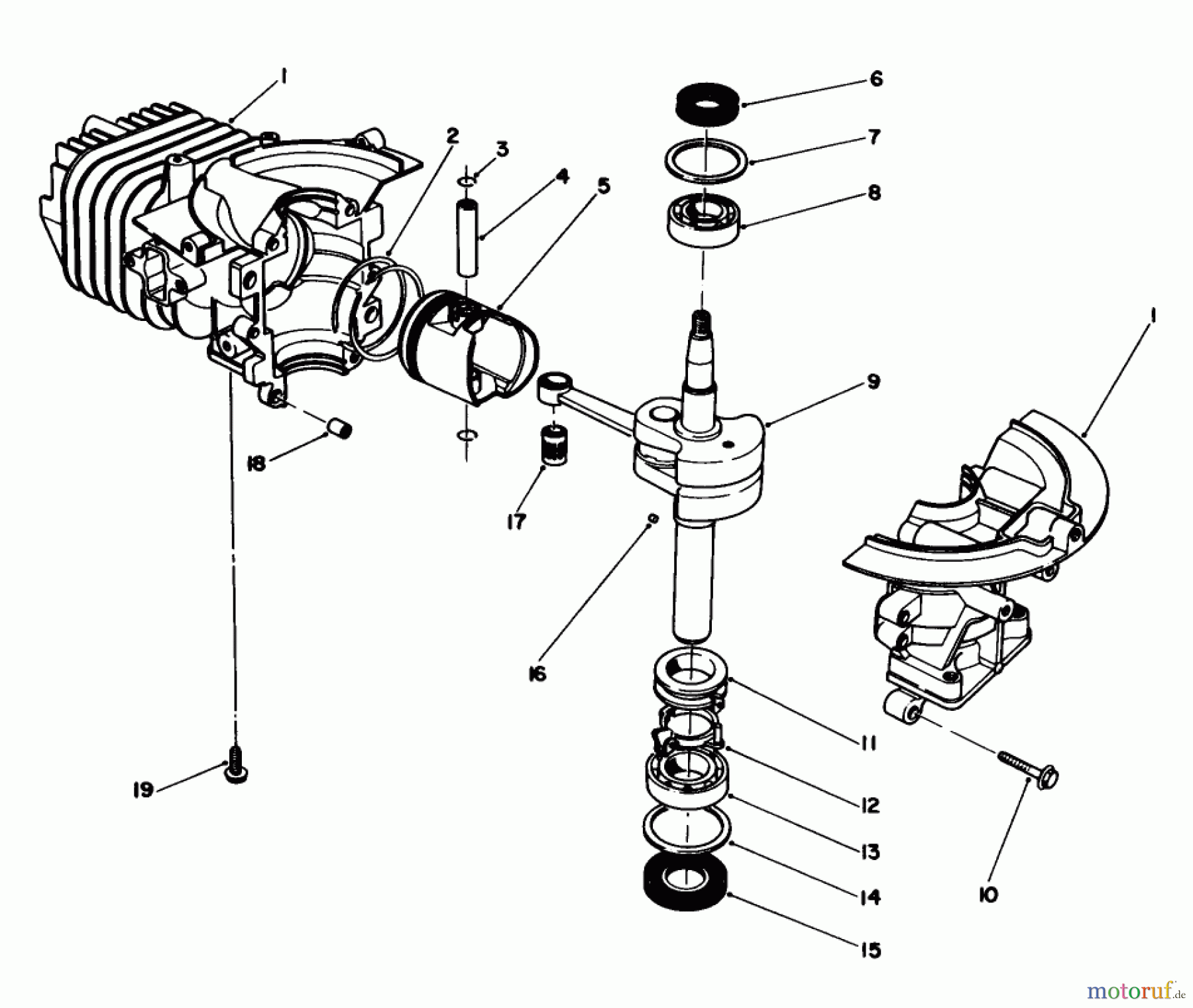 Toro Neu Snow Blowers/Snow Throwers Seite 1 38180 - Toro CCR 2000 Snowthrower, 1991 (1000001-1999999) SHORT BLOCK ASSEMBLY (ENGINE MODEL NO. 47PL0-4, 47PK9-4, 47PH7-4)