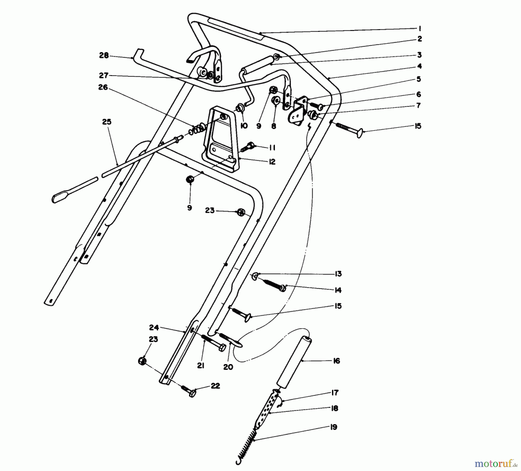Toro Neu Snow Blowers/Snow Throwers Seite 1 38180 - Toro CCR 2000 Snowthrower, 1993 (3900001-3999999) HANDLE ASSEMBLY