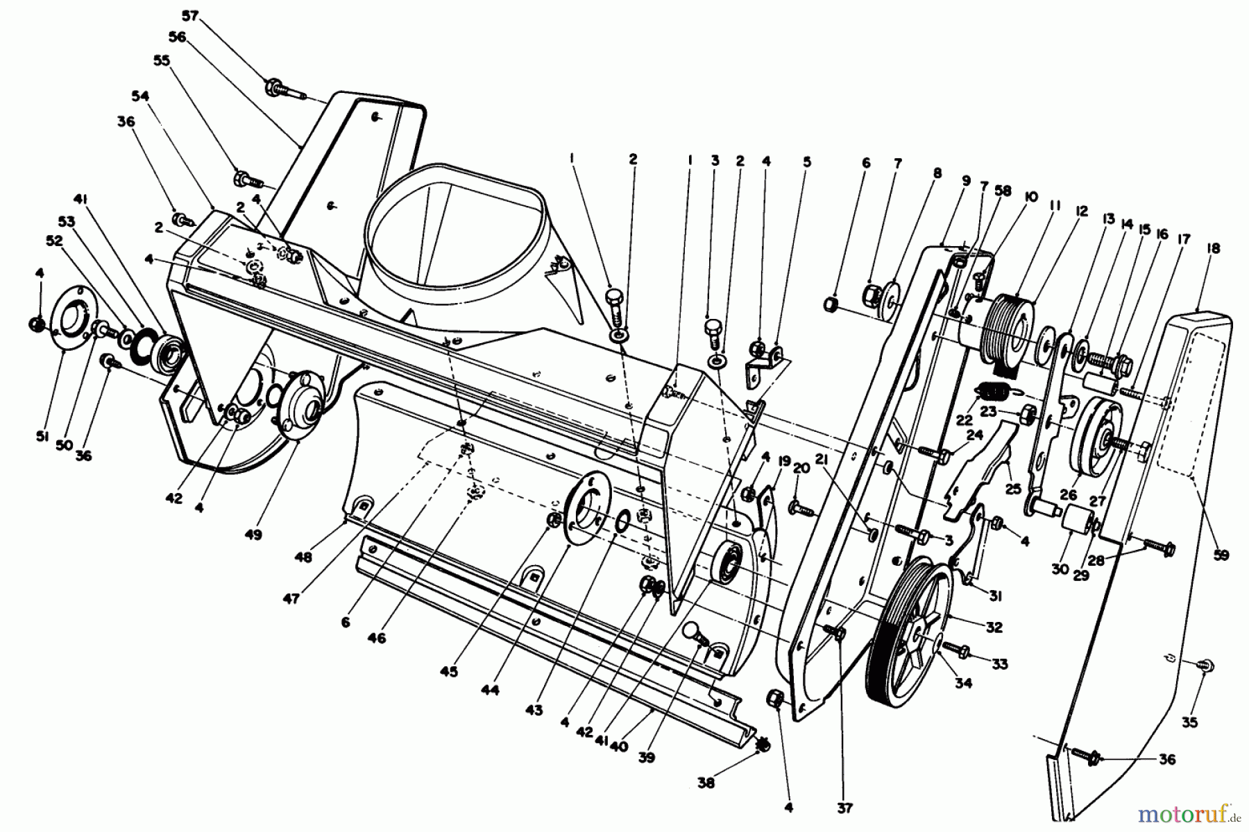  Toro Neu Snow Blowers/Snow Throwers Seite 1 38185C - Toro CCR 2000 Snowthrower, 1988 (8000001-8999999) HOUSING ASSEMBLY