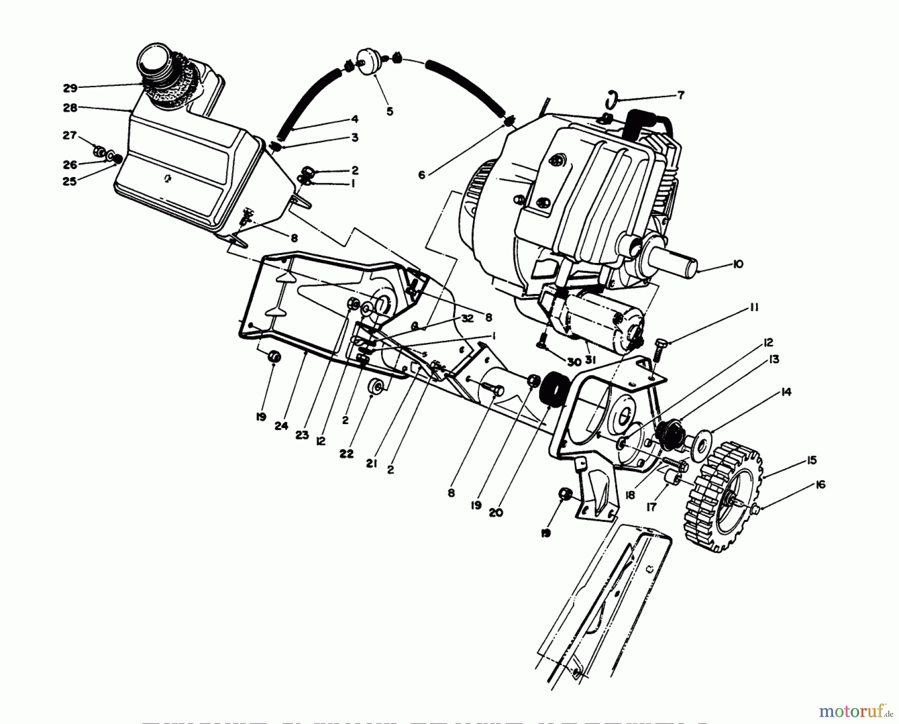  Toro Neu Snow Blowers/Snow Throwers Seite 1 38186 - Toro CCR 2000 Snowthrower, 1994 (4900001-4999999) ENGINE & MAIN FRAME ASSEMBLY