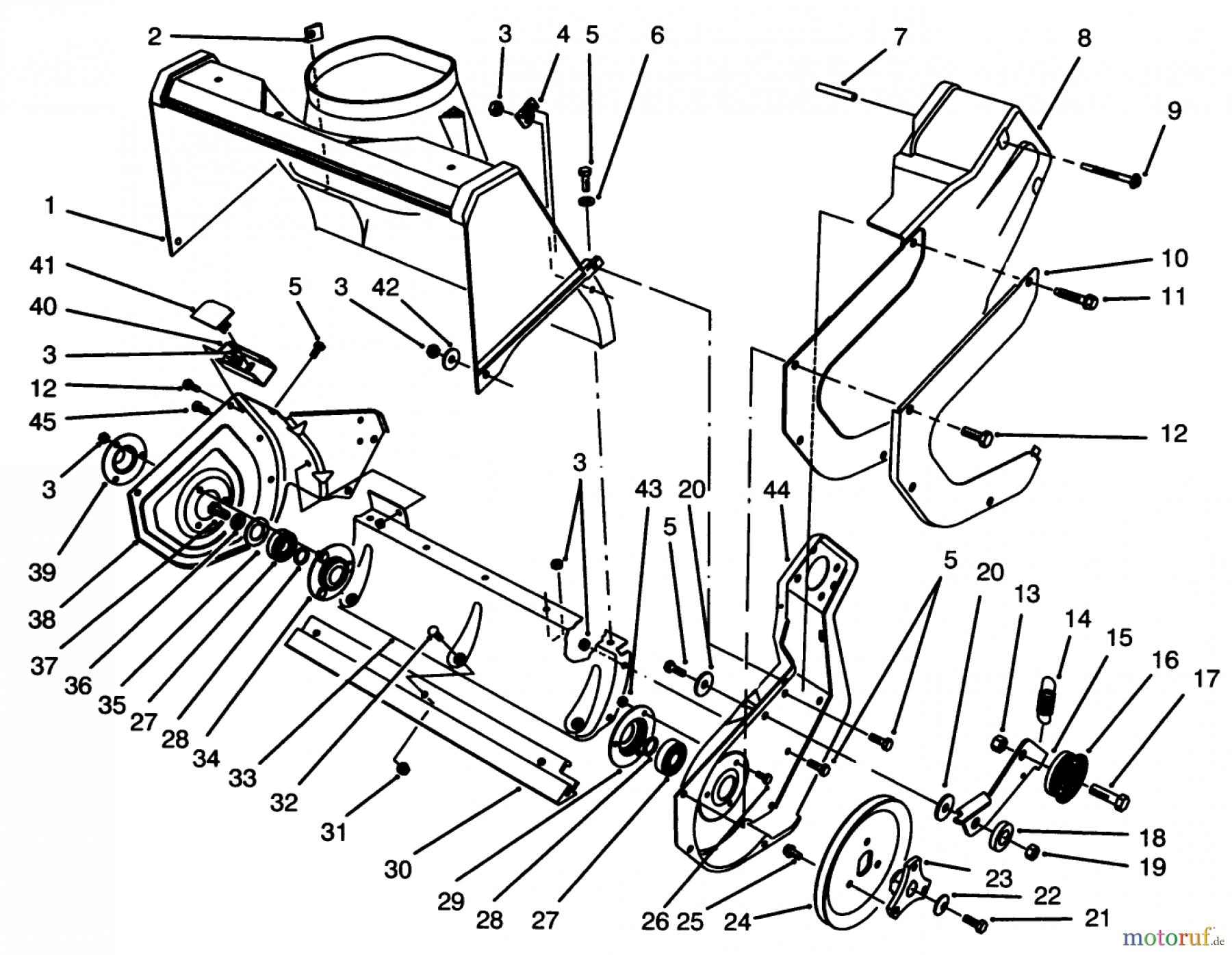  Toro Neu Snow Blowers/Snow Throwers Seite 1 38195 - Toro CCR 1000 Snowthrower, 1996 (69000001-69999999) ROTOR HOUSING ASSEMBLY