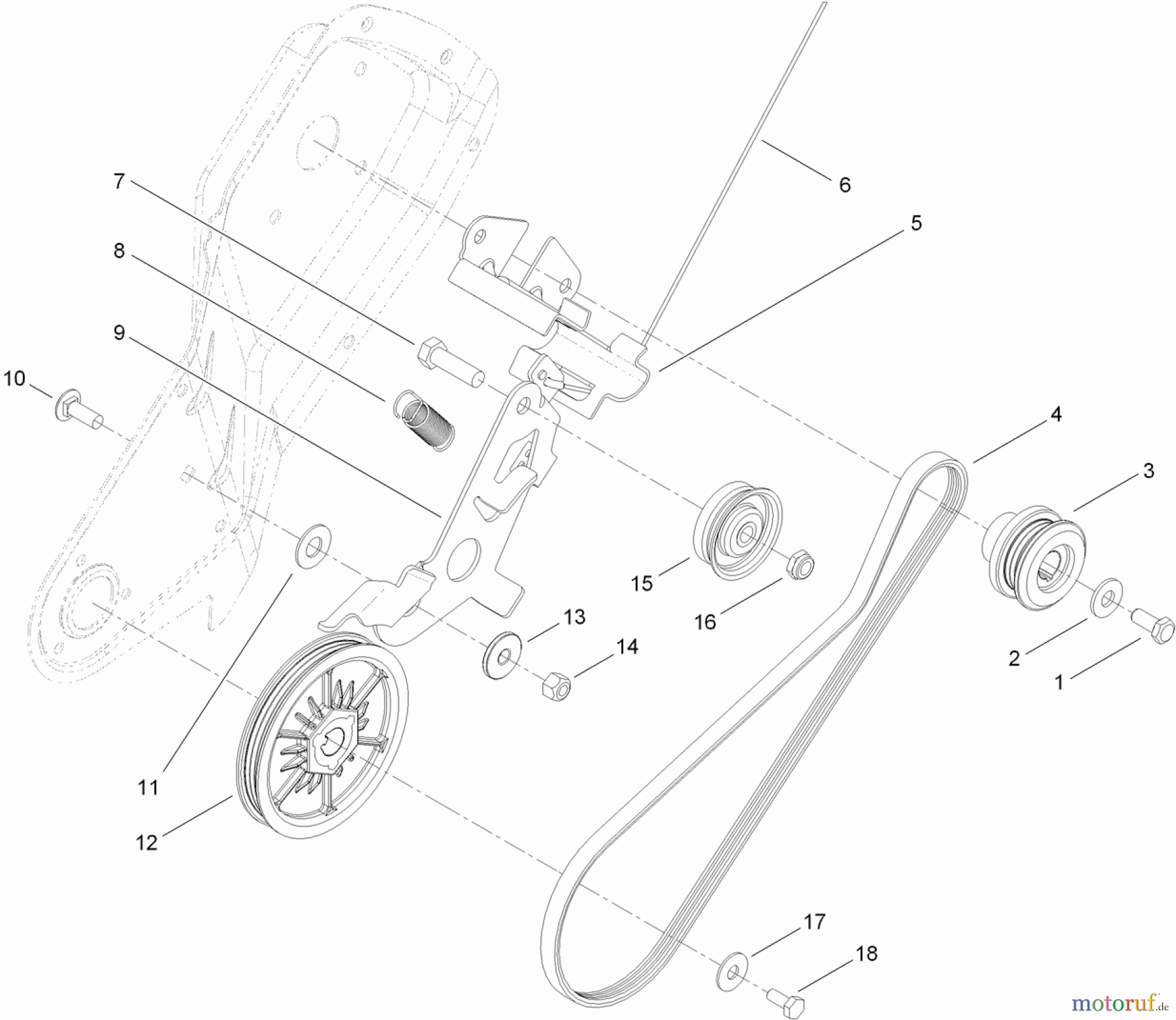  Toro Neu Snow Blowers/Snow Throwers Seite 1 38282 (180) - Toro Power Clear 180 Snowthrower, 2011 (311000001-311003000) BELT AND DRIVE ASSEMBLY