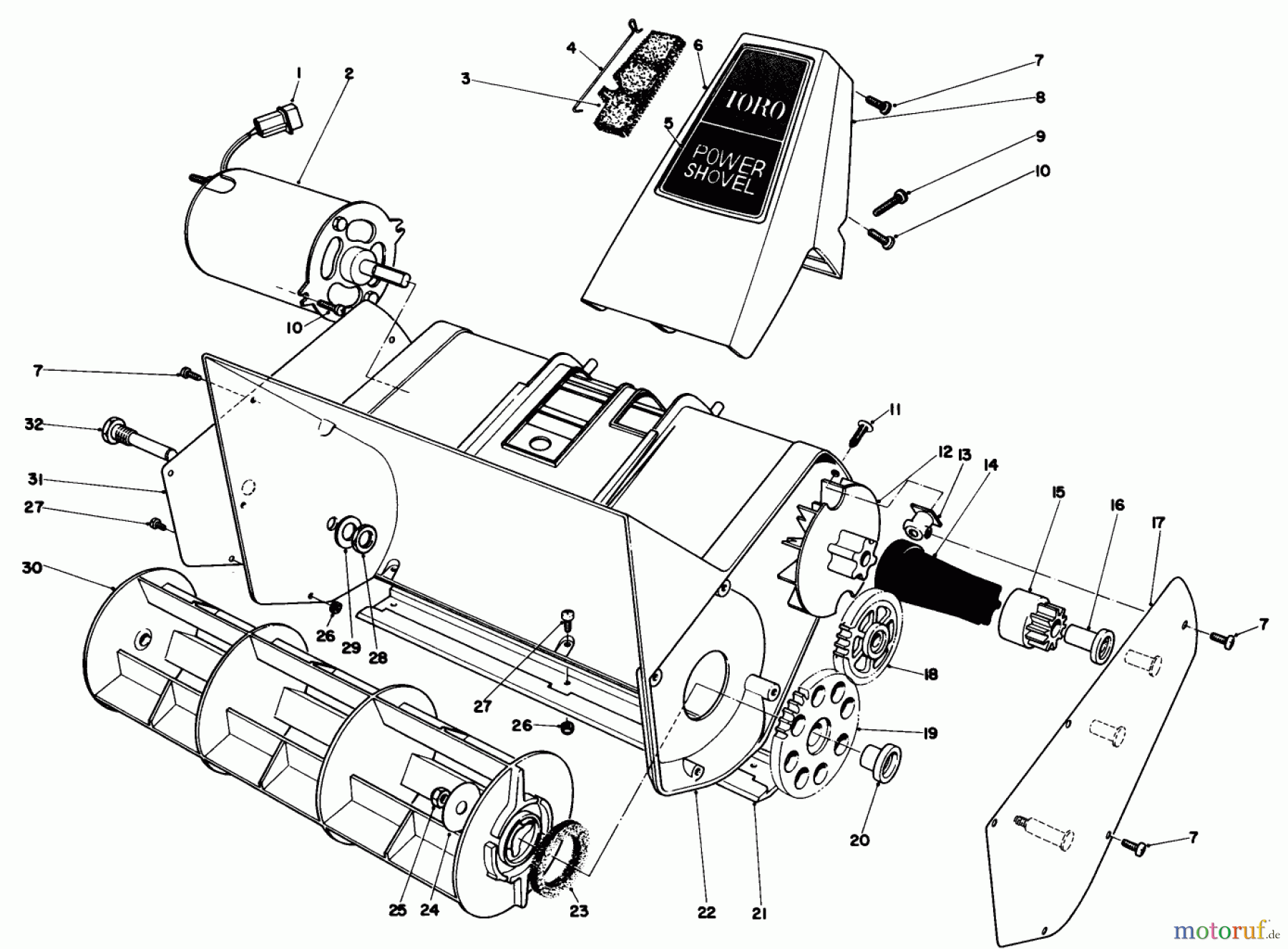  Toro Neu Snow Blowers/Snow Throwers Seite 1 38310 - Toro Power Shovel Snowthrower, 1983 (3000001-3999999) ROTOR HOUSING ASSEMBLY