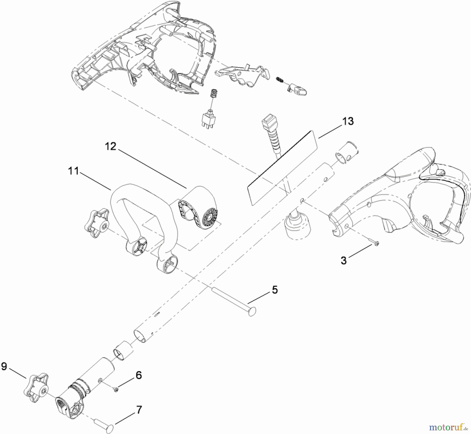 Toro Neu Snow Blowers/Snow Throwers Seite 1 38361 - Toro Power Shovel, 2009 (290000001-290999999) HANDLE ASSEMBLY