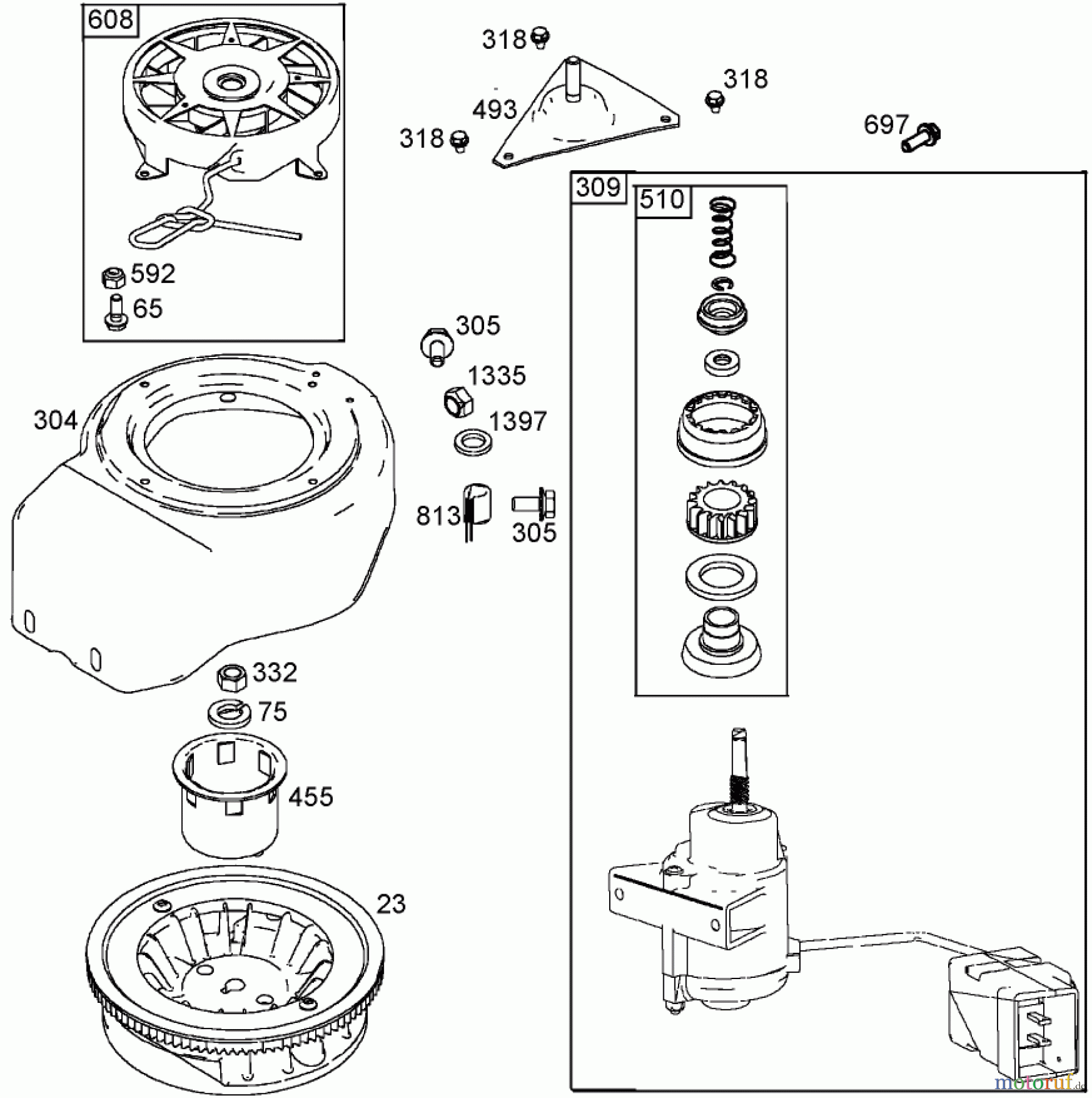 Toro Neu Snow Blowers/Snow Throwers Seite 1 38445 (3650) - Toro CCR 3650 Snowthrower, 2000 (200000001-200012327) FLYWHEEL, BLOWER HOUSING, AND STARTER ASSEMBLIES BRIGGS AND STRATTON 084233-0198-E1