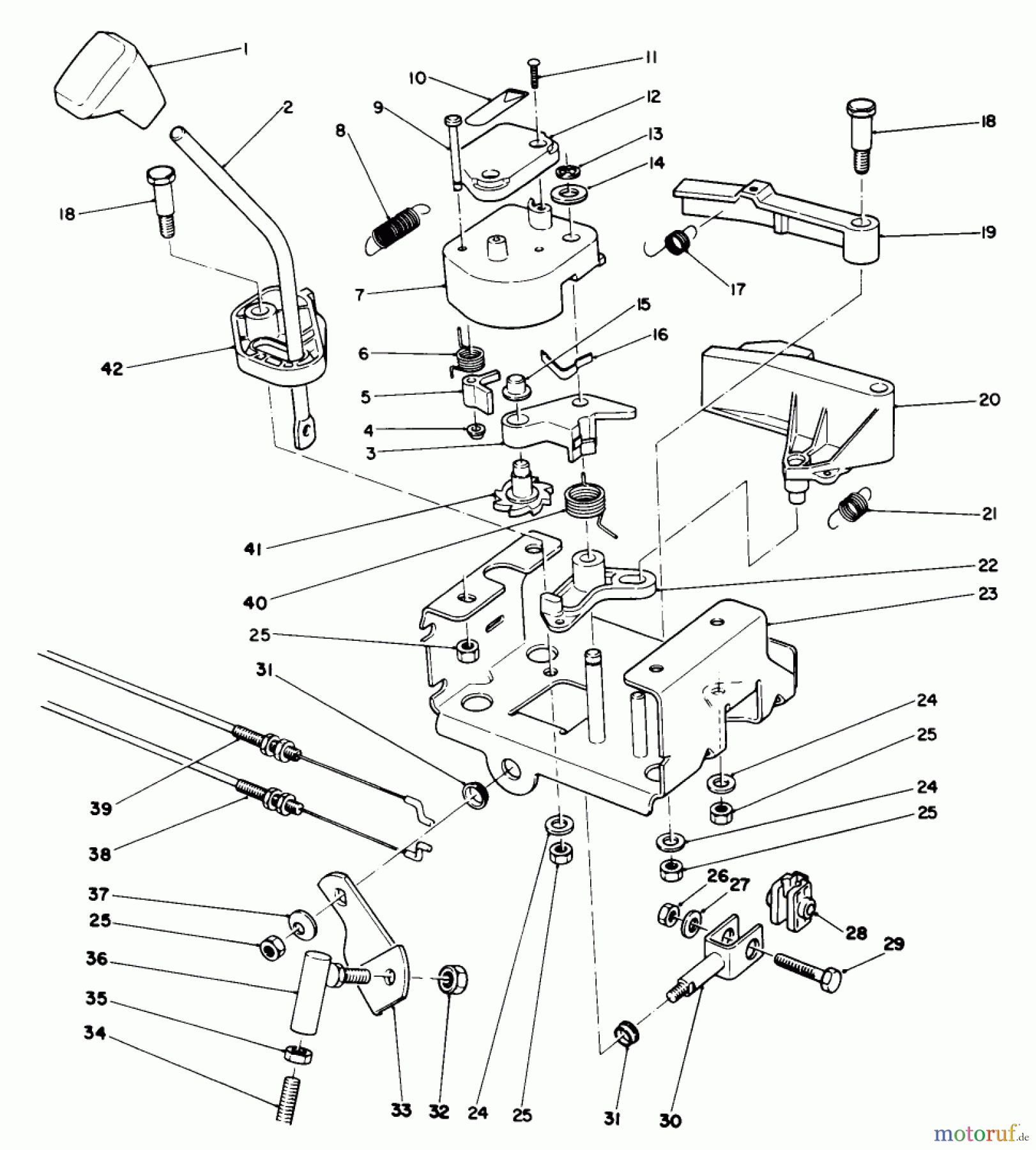 Toro Neu Snow Blowers/Snow Throwers Seite 1 38505 (624) - Toro 624 Power Shift Snowthrower, 1989 (9000001-9999999) TRACTION LINKAGE ASSEMBLY