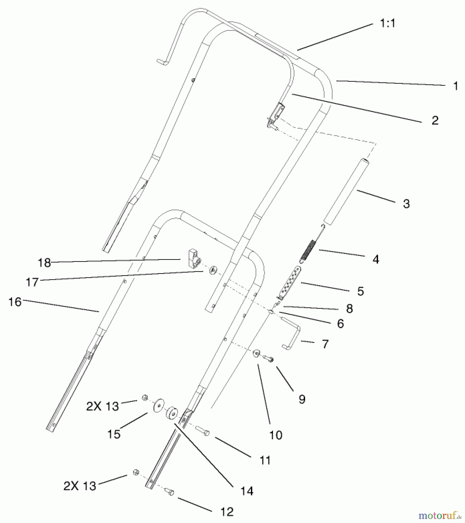Toro Neu Snow Blowers/Snow Throwers Seite 1 38536 (2450) - Toro CCR 2450 GTS Snowthrower, 2003 (230000001-230999999) HANDLE ASSEMBLY