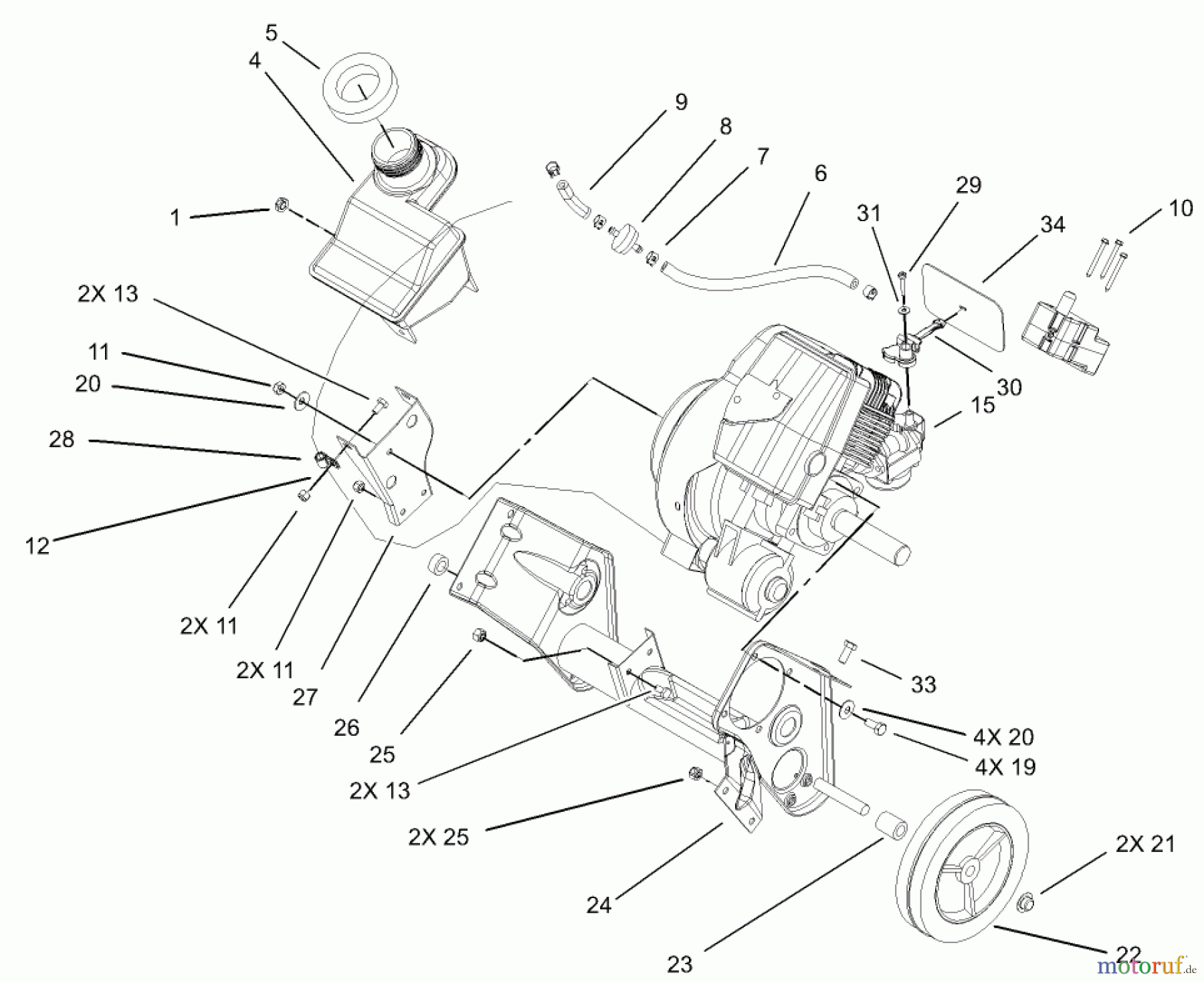 Toro Neu Snow Blowers/Snow Throwers Seite 1 38518 (3650) - Toro CCR 3650 GTS Snowthrower, 2004 (240000001-240999999) ENGINE AND FRAME ASSEMBLY