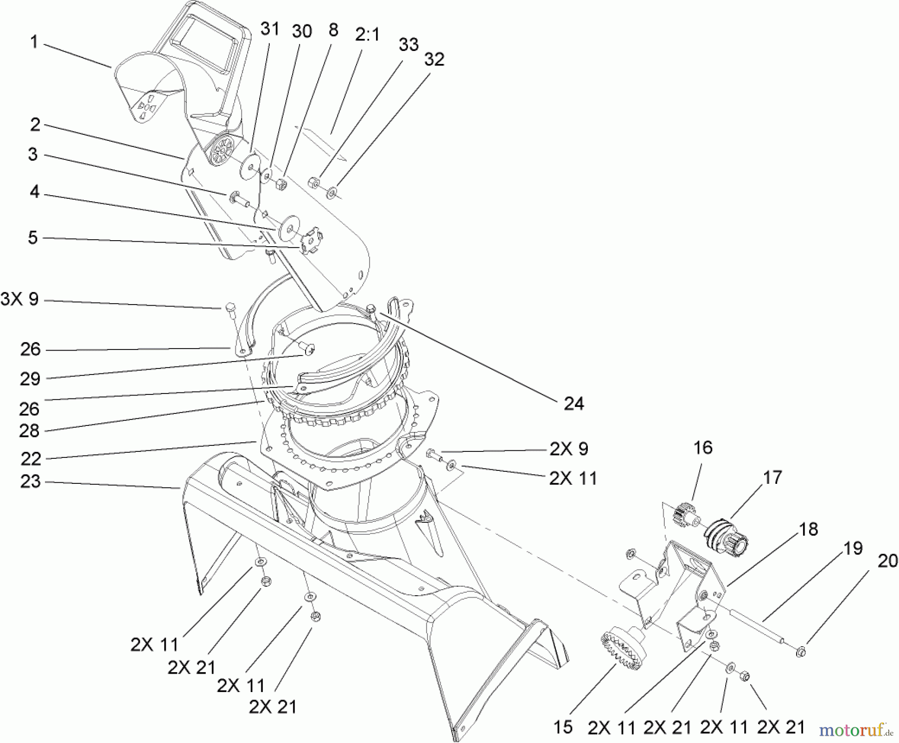  Toro Neu Snow Blowers/Snow Throwers Seite 1 38518 (3650) - Toro CCR 3650 GTS Snowthrower, 2006 (260010001-260999999) CHUTE ASSEMBLY