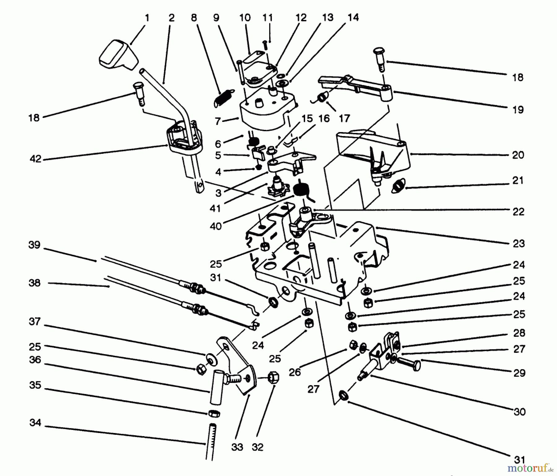  Toro Neu Snow Blowers/Snow Throwers Seite 1 38540 (824) - Toro 824 Power Shift Snowthrower, 1993 (3900001-3999999) TRACTION LINKAGE ASSEMBLY