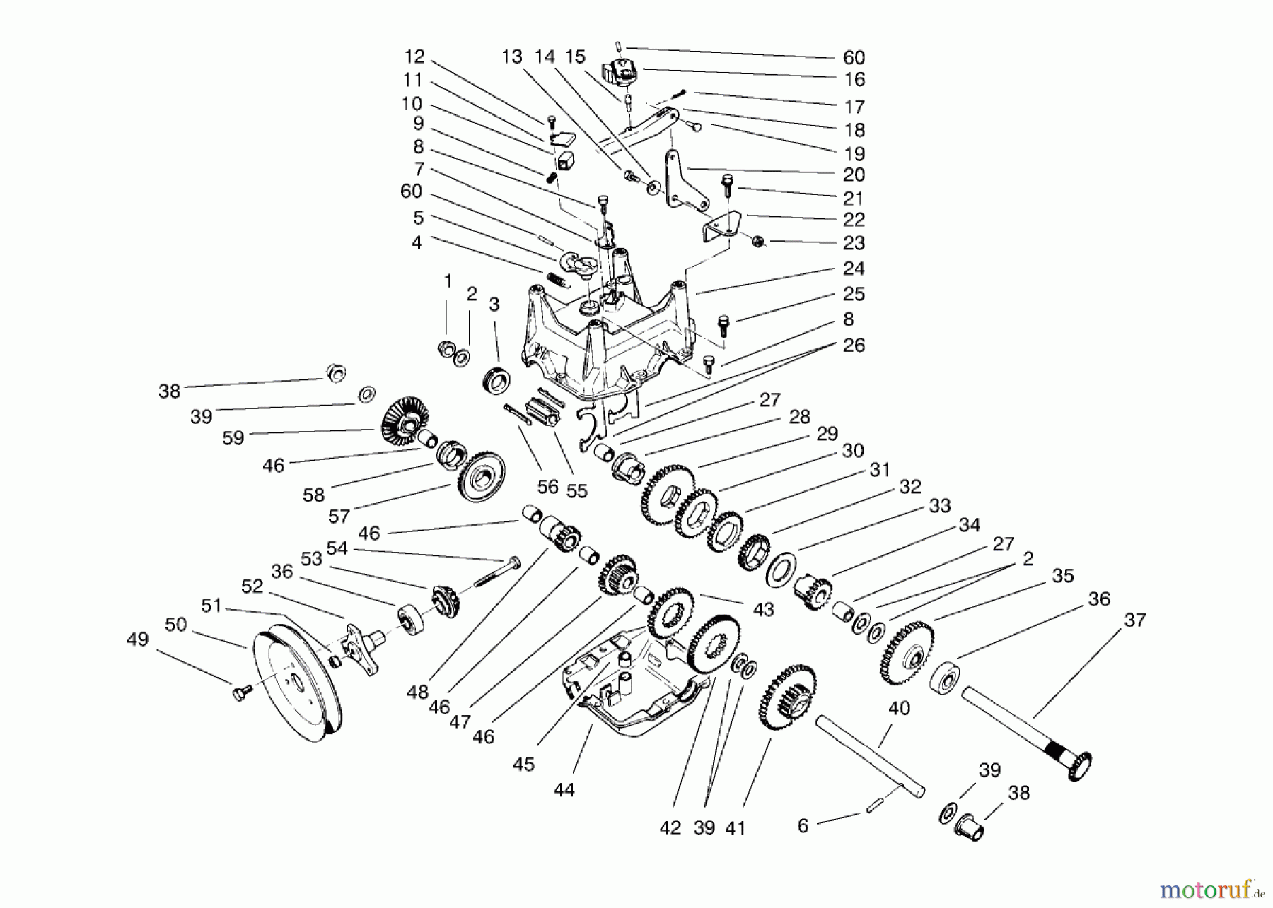 Toro Neu Snow Blowers/Snow Throwers Seite 1 38540 (824) - Toro 824 Power Shift Snowthrower, 1998 (8900001-8999999) TRANSMISSION ASSEMBLY NO. 66-8030