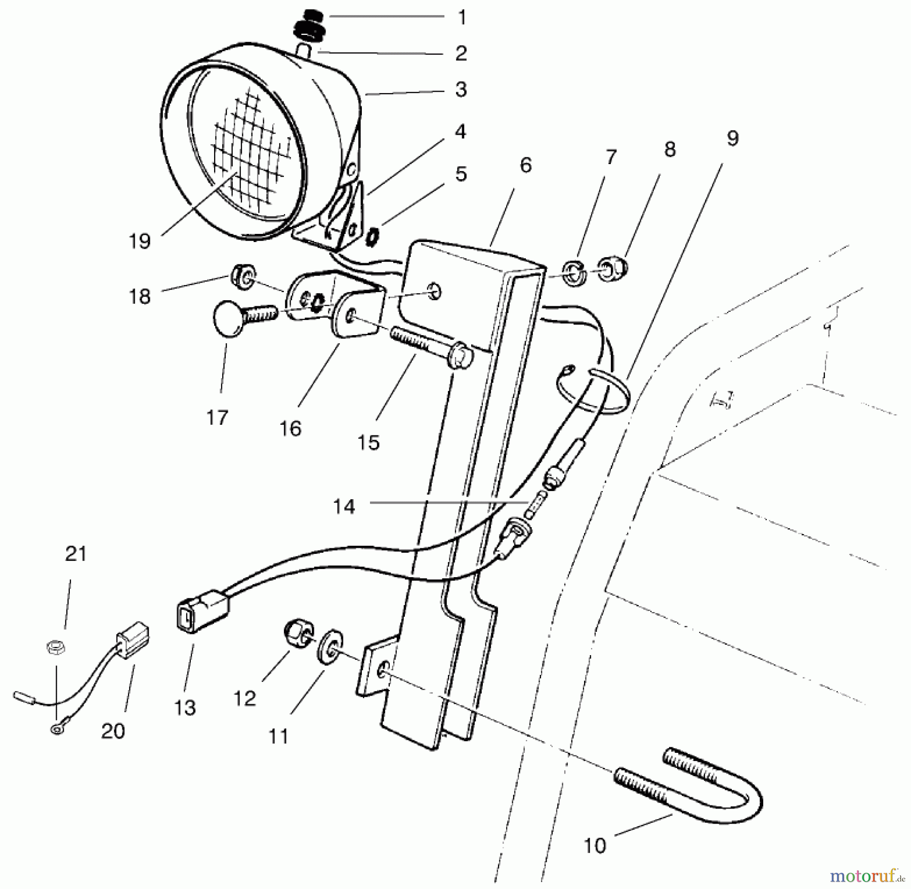 Toro Neu Snow Blowers/Snow Throwers Seite 1 38556 (1028) - Toro 1028 Power Shift Snowthrower, 1997 (7900001-7999999) LIGHT ASSEMBLY