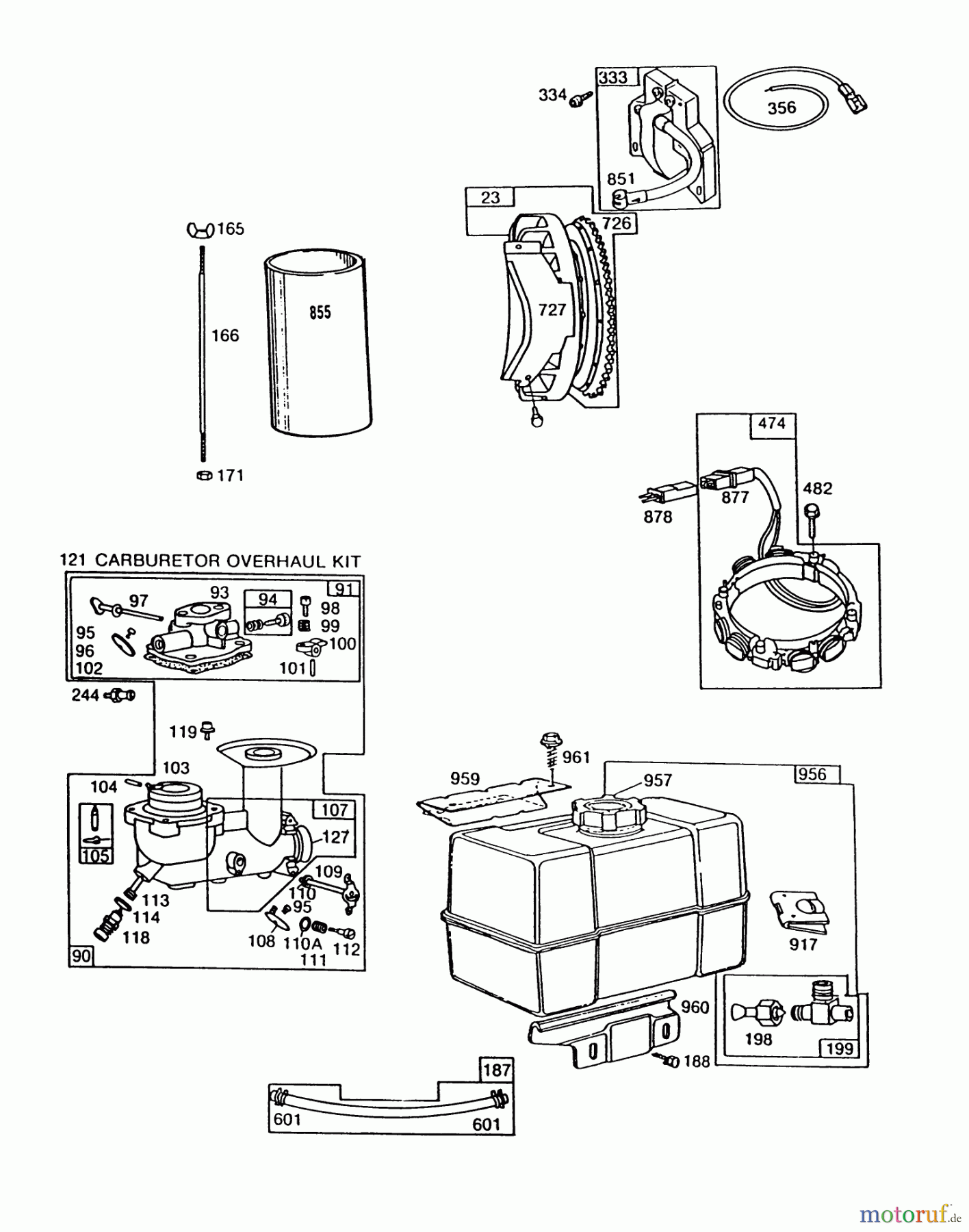  Toro Neu Snow Blowers/Snow Throwers Seite 1 38565 (1132) - Toro 1132 Power Shift Snowthrower, 1988 (8000001-8999999) ENGINE BRIGGS & STRATTON MODEL NO. 252416 TYPE 0749-01 (MODEL 38565) #3