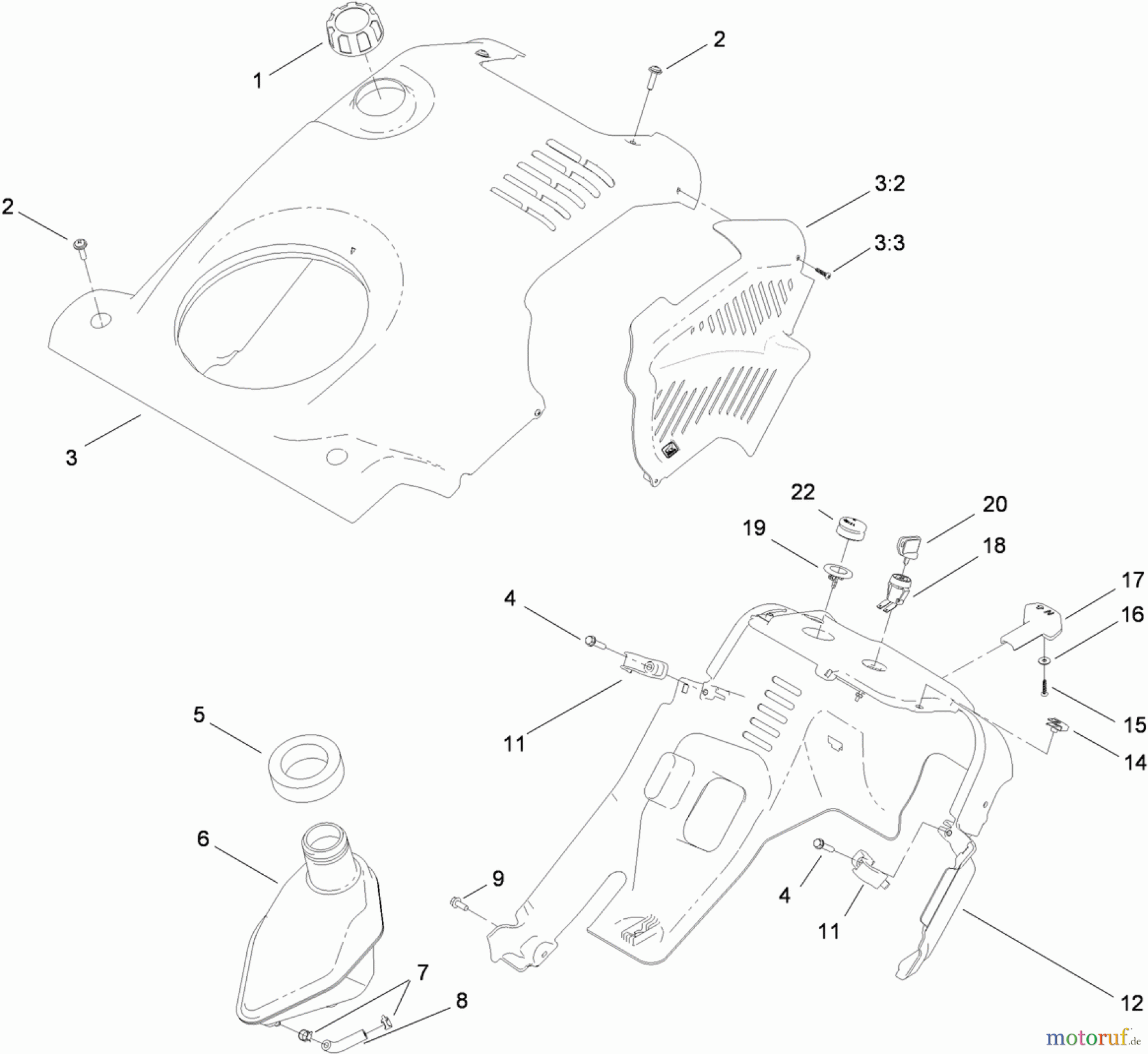 Toro Neu Snow Blowers/Snow Throwers Seite 1 38567 (6053 R) - Toro CCR 6053 R Quick Clear Snowthrower, 2012 (312000001-312999999) SHROUD ASSEMBLY