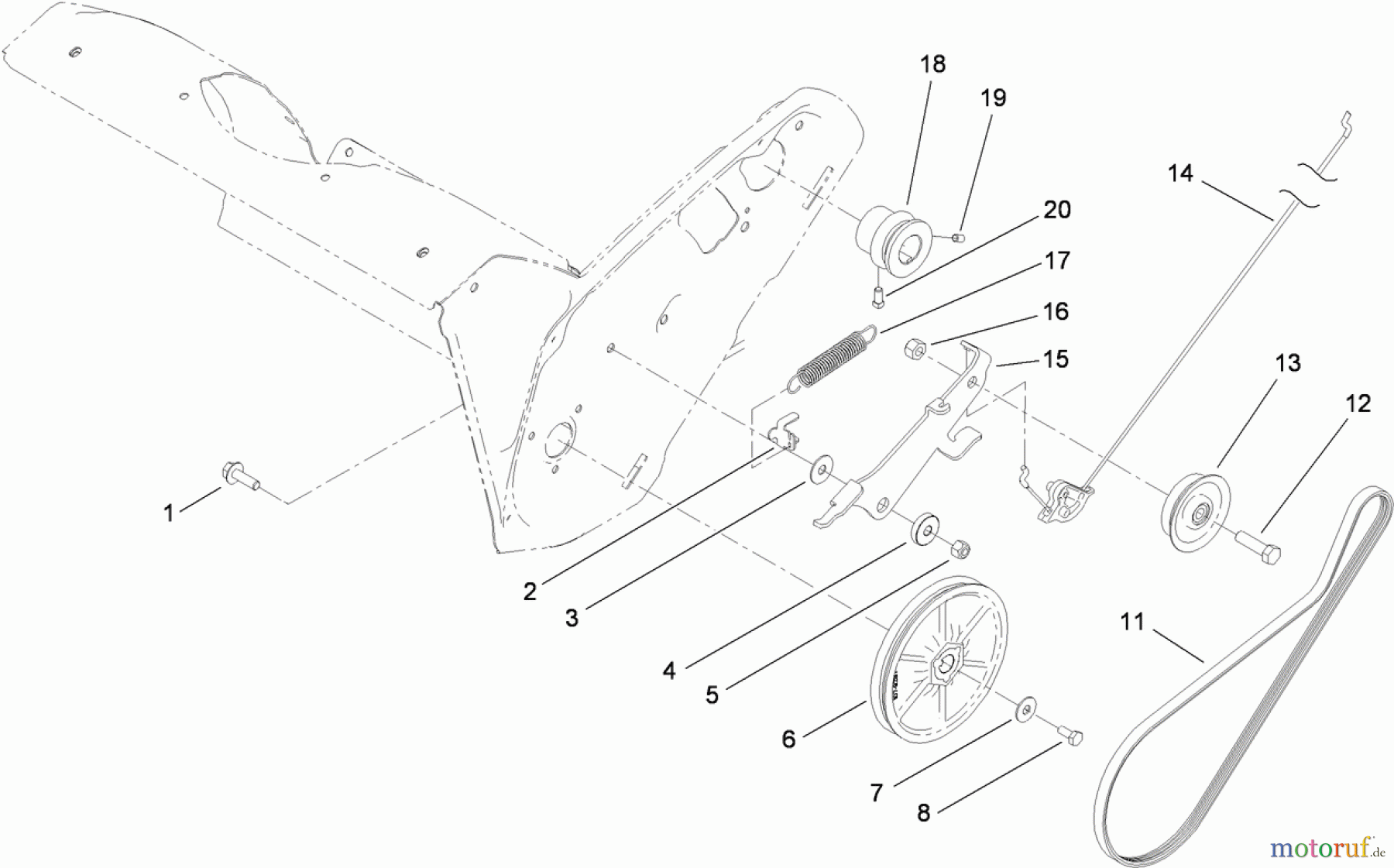Toro Neu Snow Blowers/Snow Throwers Seite 1 38569 (6053 ES) - Toro CCR 6053 ES Quick Clear Snowthrower, 2011 (311000001-311999999) ROTOR DRIVE ASSEMBLY