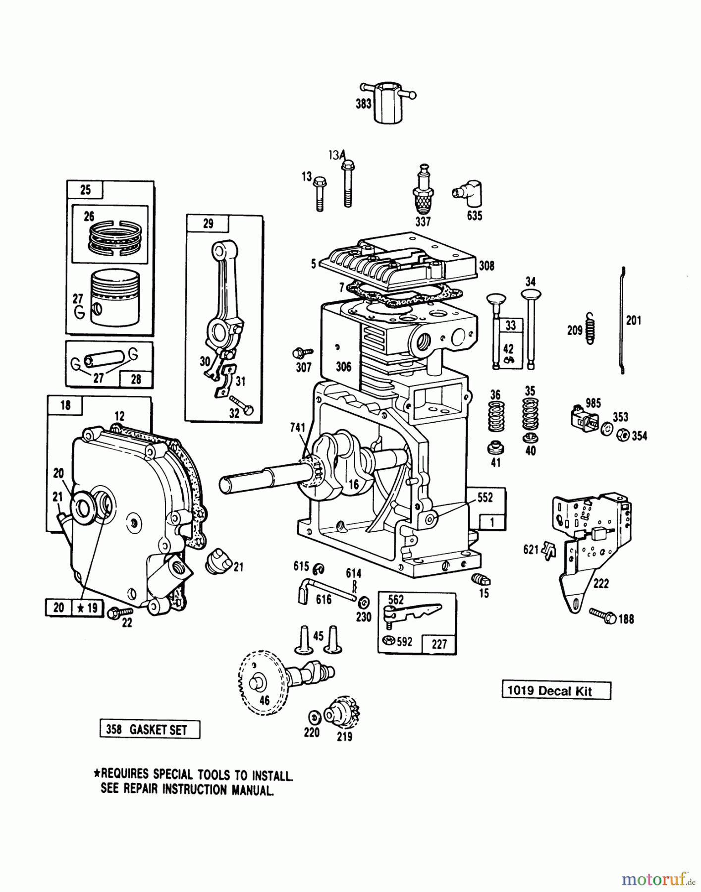 Toro Neu Snow Blowers/Snow Throwers Seite 1 38570 (828) - Toro 828 Power Shift Snowthrower, 1988 (8000001-8999999) ENGINE BRIGGS & STRATTON MODEL 190406 TYPE 3083-01 #1