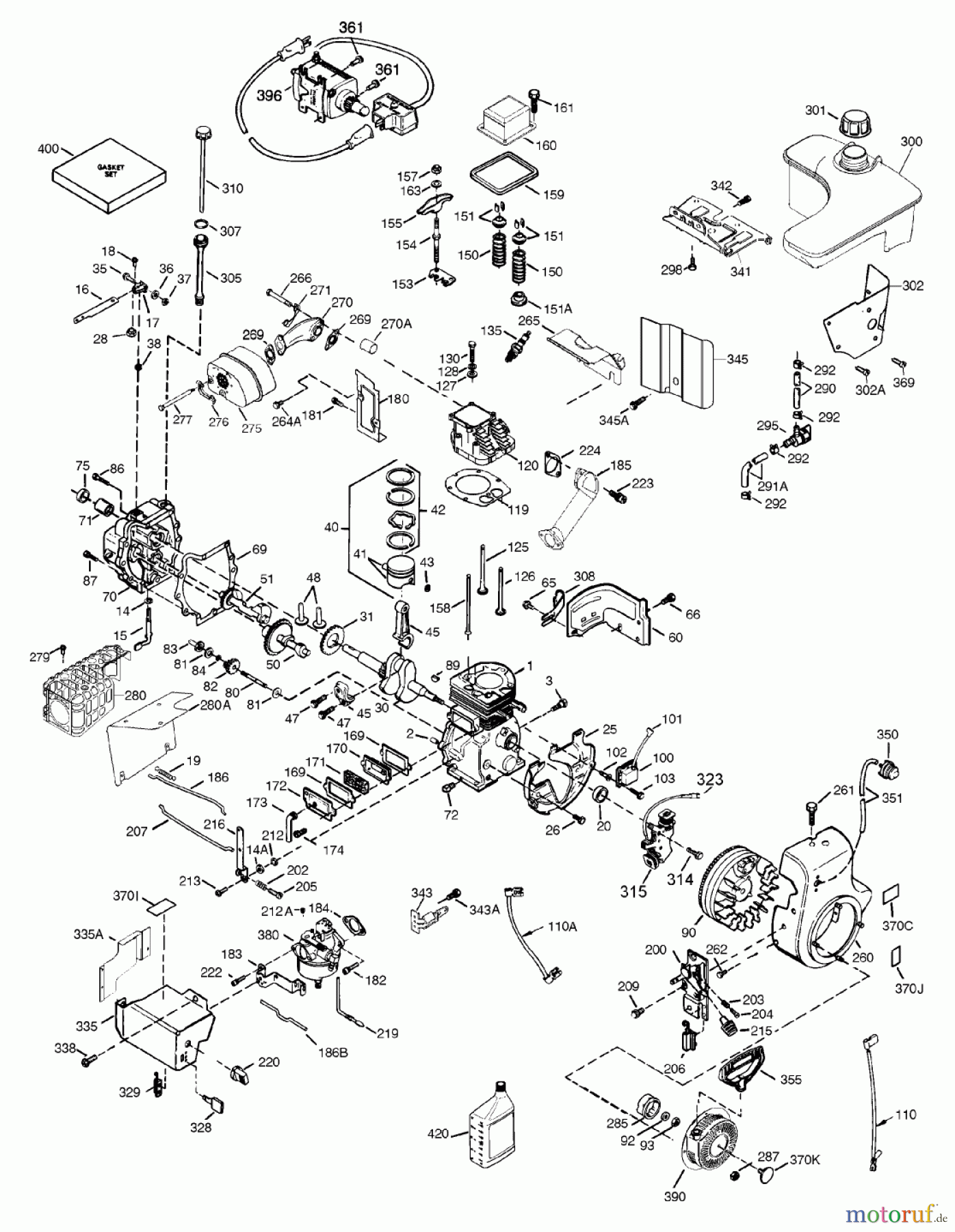 Toro Neu Snow Blowers/Snow Throwers Seite 1 38592 (1332) - Toro 1332 Power Shift Snowthrower, 2004 (240000001-240999999) TECUMSEH ENGINE ASSEMBLY MODEL NO. OHSK130-223818E