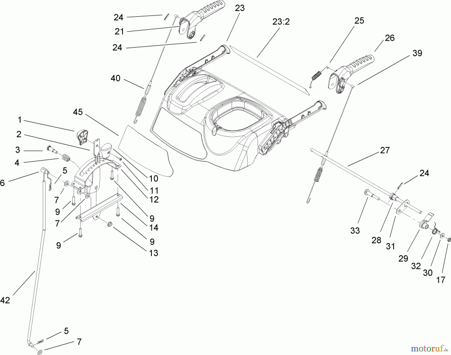 Toro Neu Snow Blowers/Snow Throwers Seite 1 38595 (6000) - Toro Power Max 6000 Snowthrower, 2007 (270000001-270999999) HANDLE AND CONTROL ASSEMBLY