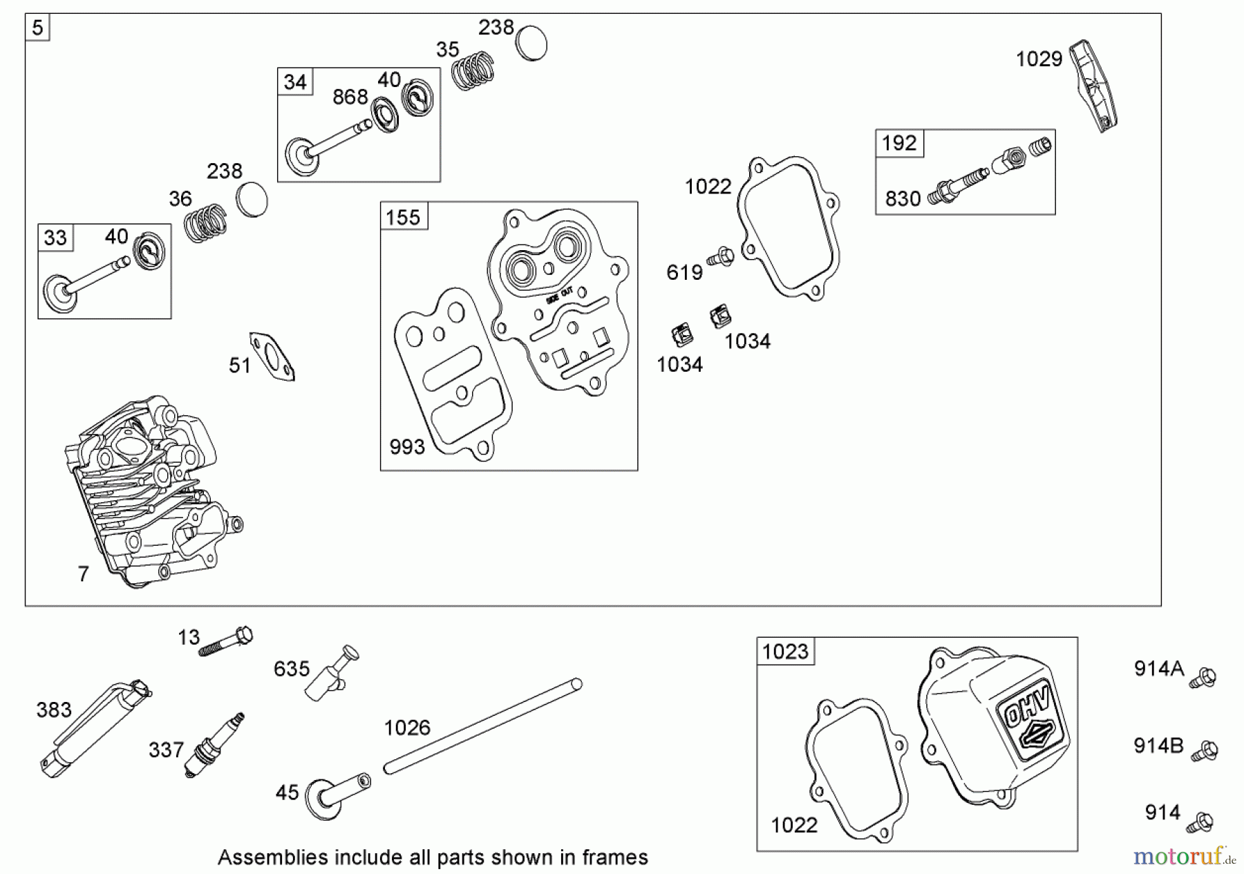 Toro Neu Snow Blowers/Snow Throwers Seite 1 38597 (826 O) - Toro Power Max 826 O Snowthrower, 2009 (290000001-290999999) CYLINDER HEAD ASSEMBLY BRIGGS AND STRATTON 15D102-0111-E1