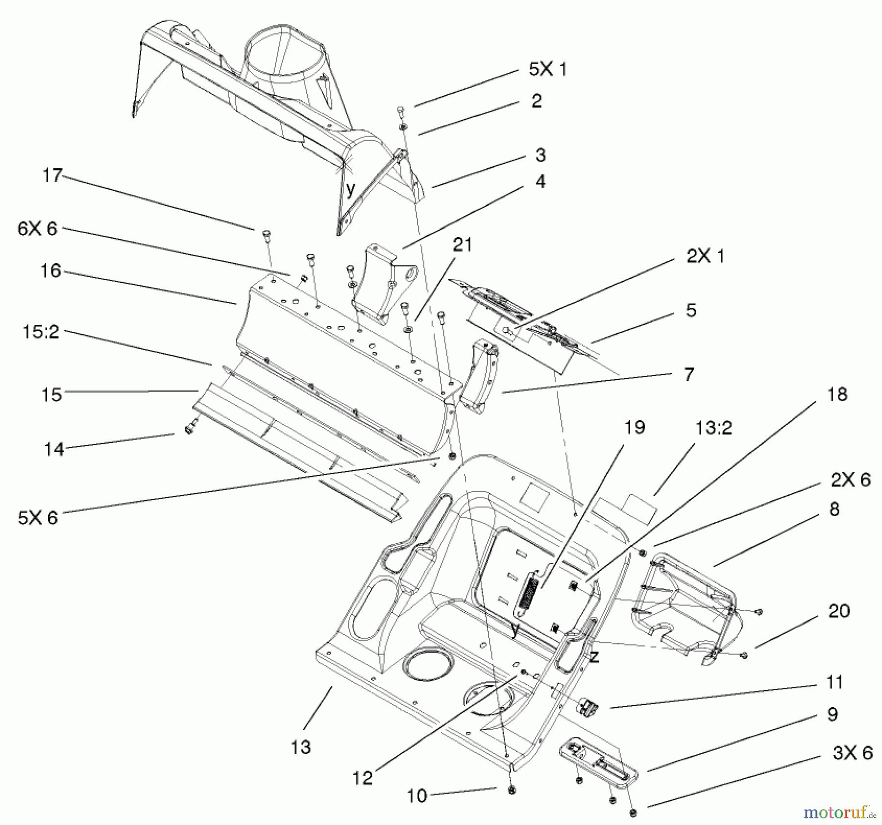 Toro Neu Snow Blowers/Snow Throwers Seite 1 38600 - Toro Snow Commander Snowthrower, 2001 (210000001-210999999) LOWER HOUSING ASSEMBLY