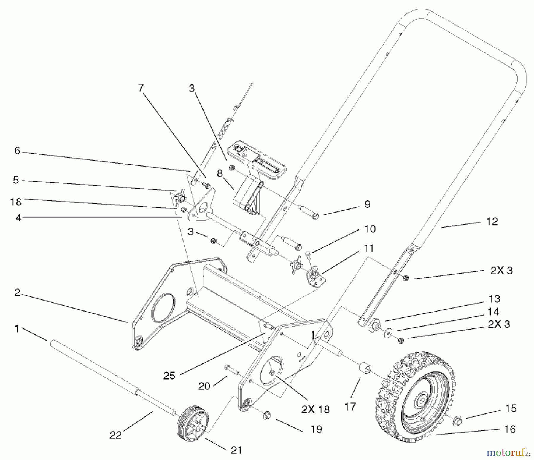 Toro Neu Snow Blowers/Snow Throwers Seite 1 38602 - Toro Snow Commander Snowthrower, 2002 (220000001-220999999) LOWER HANDLE ASSEMBLY