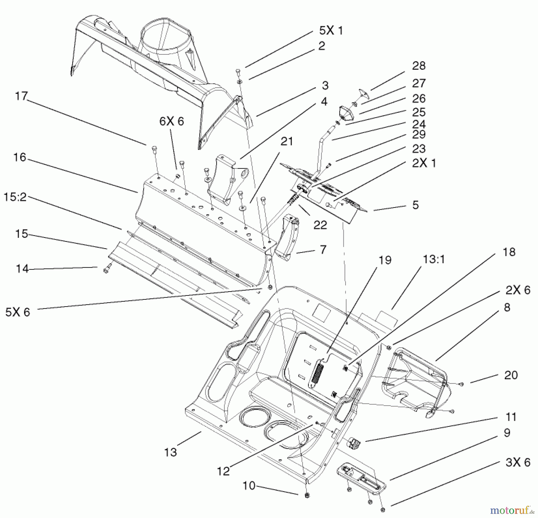  Toro Neu Snow Blowers/Snow Throwers Seite 1 38601 - Toro Snow Commander Snowthrower, 2002 (220000001-220999999) LOWER HOUSING ASSEMBLY